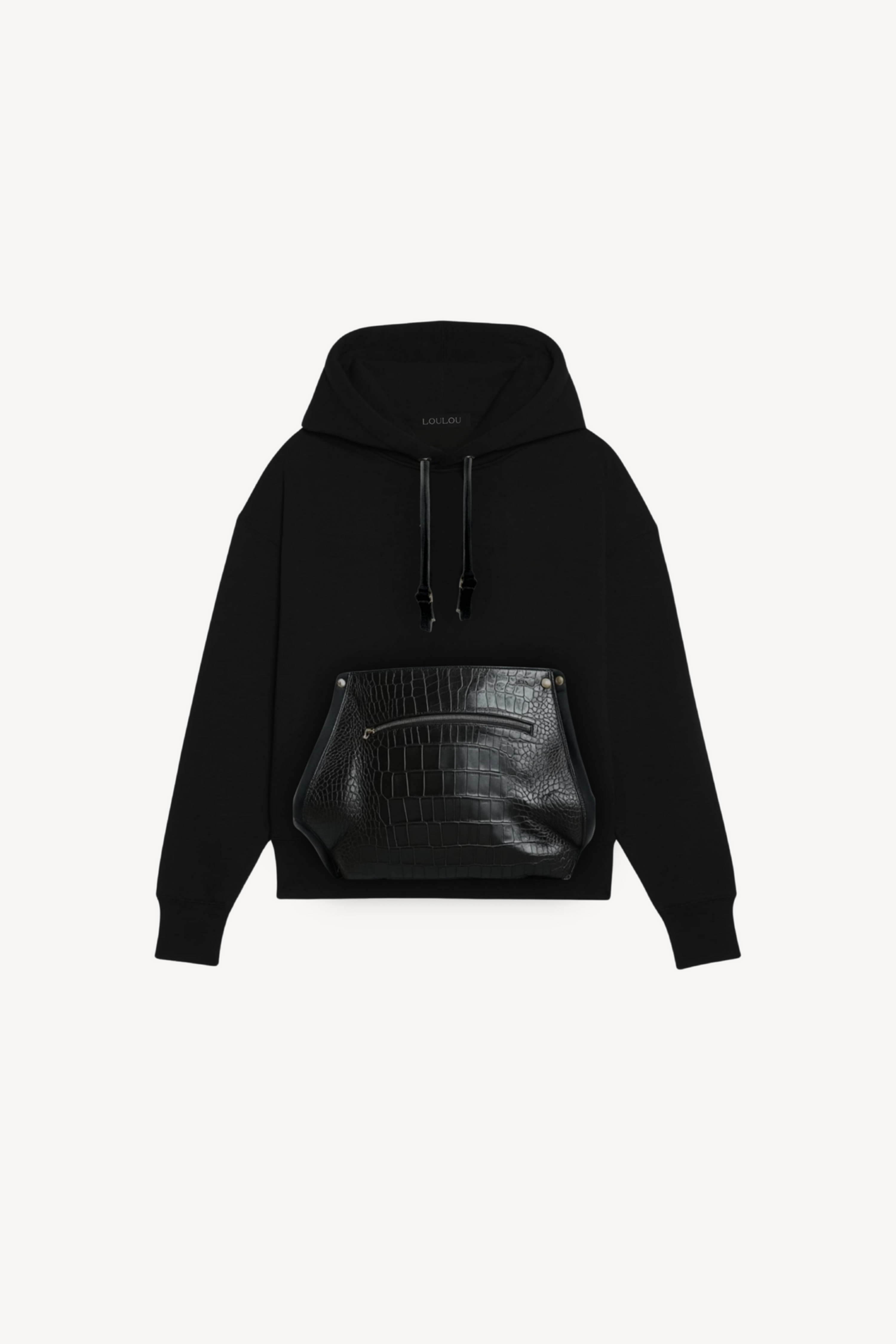 LEATHER POCKET HOODIE