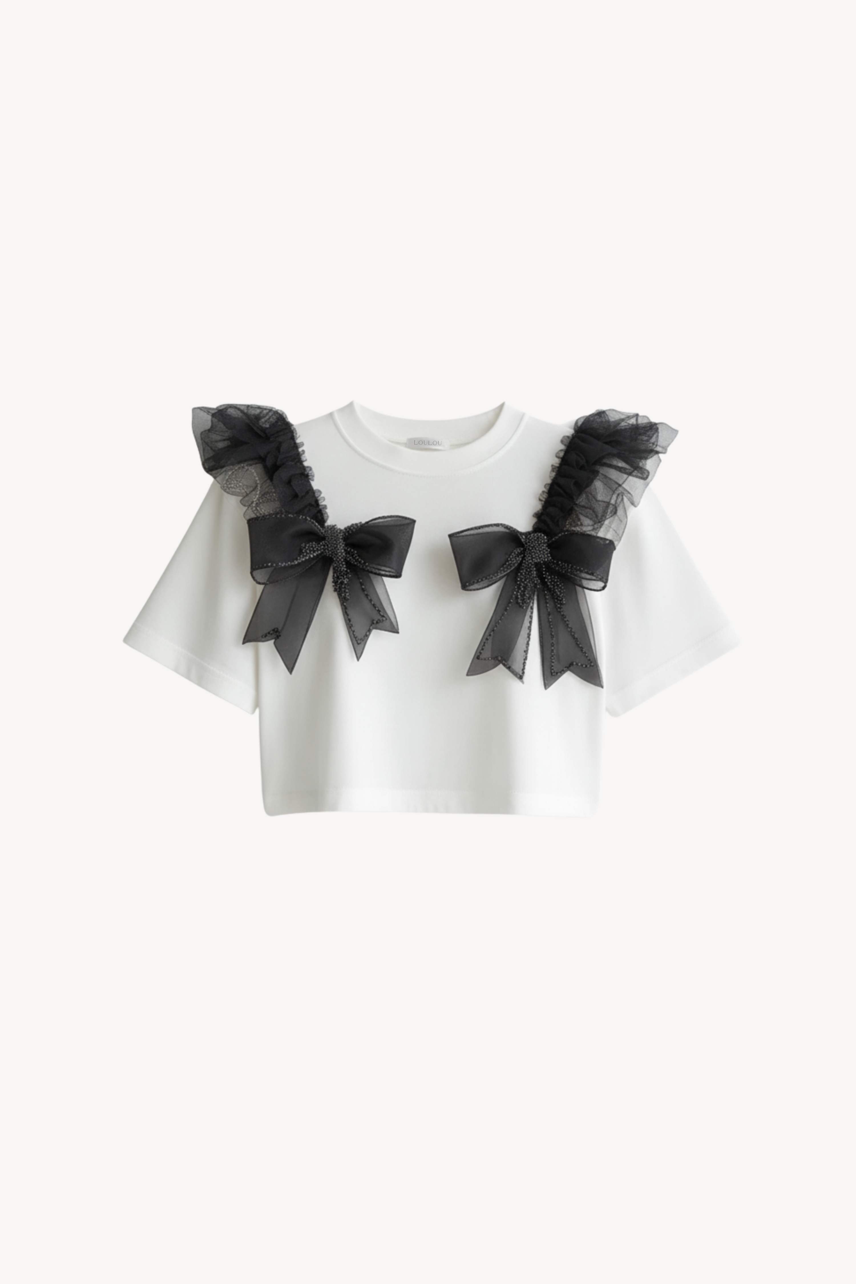 NOCTURNE BOW CROPPED TEE