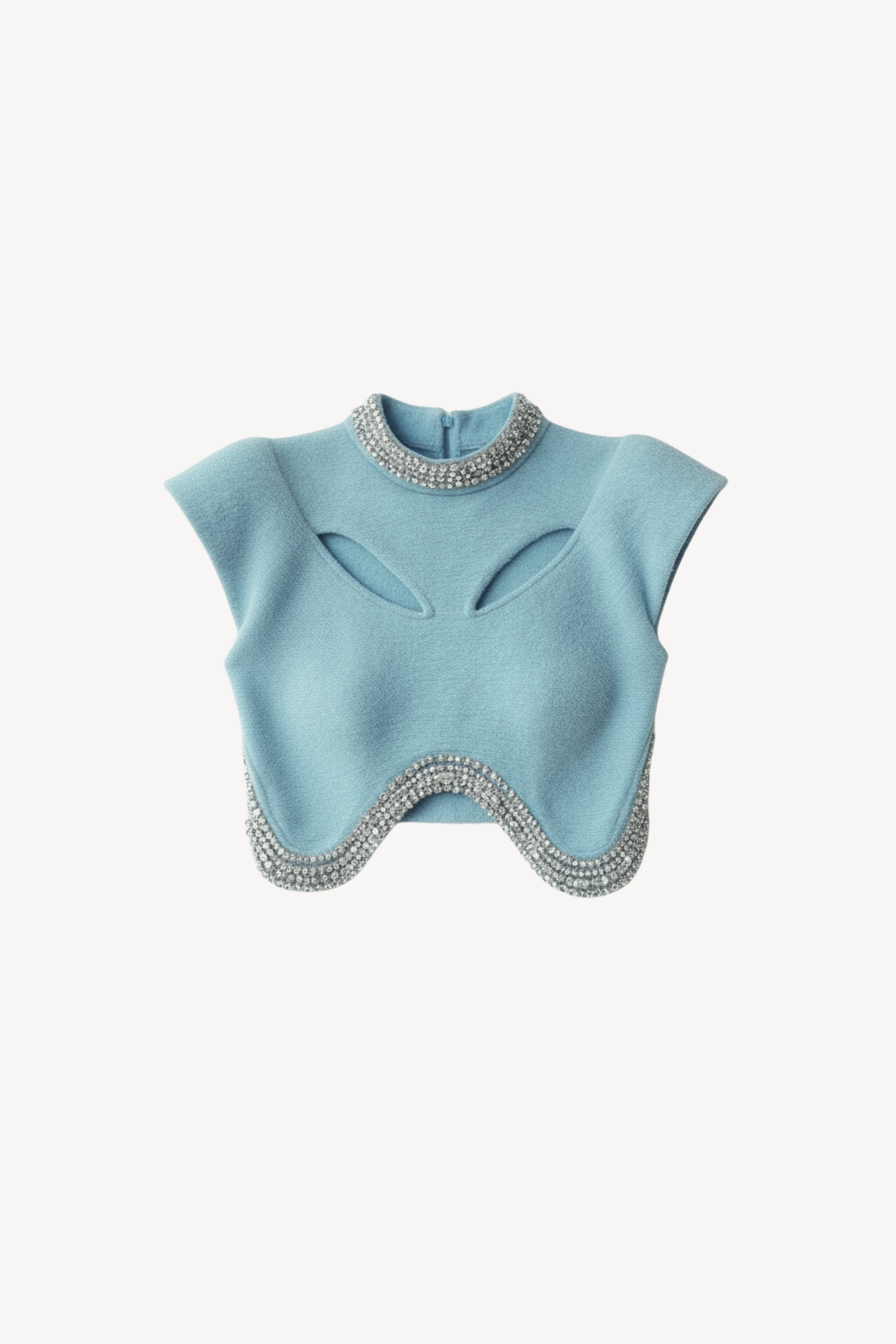 CRYSTAL-EMBELLISHED CUTOUT TOP