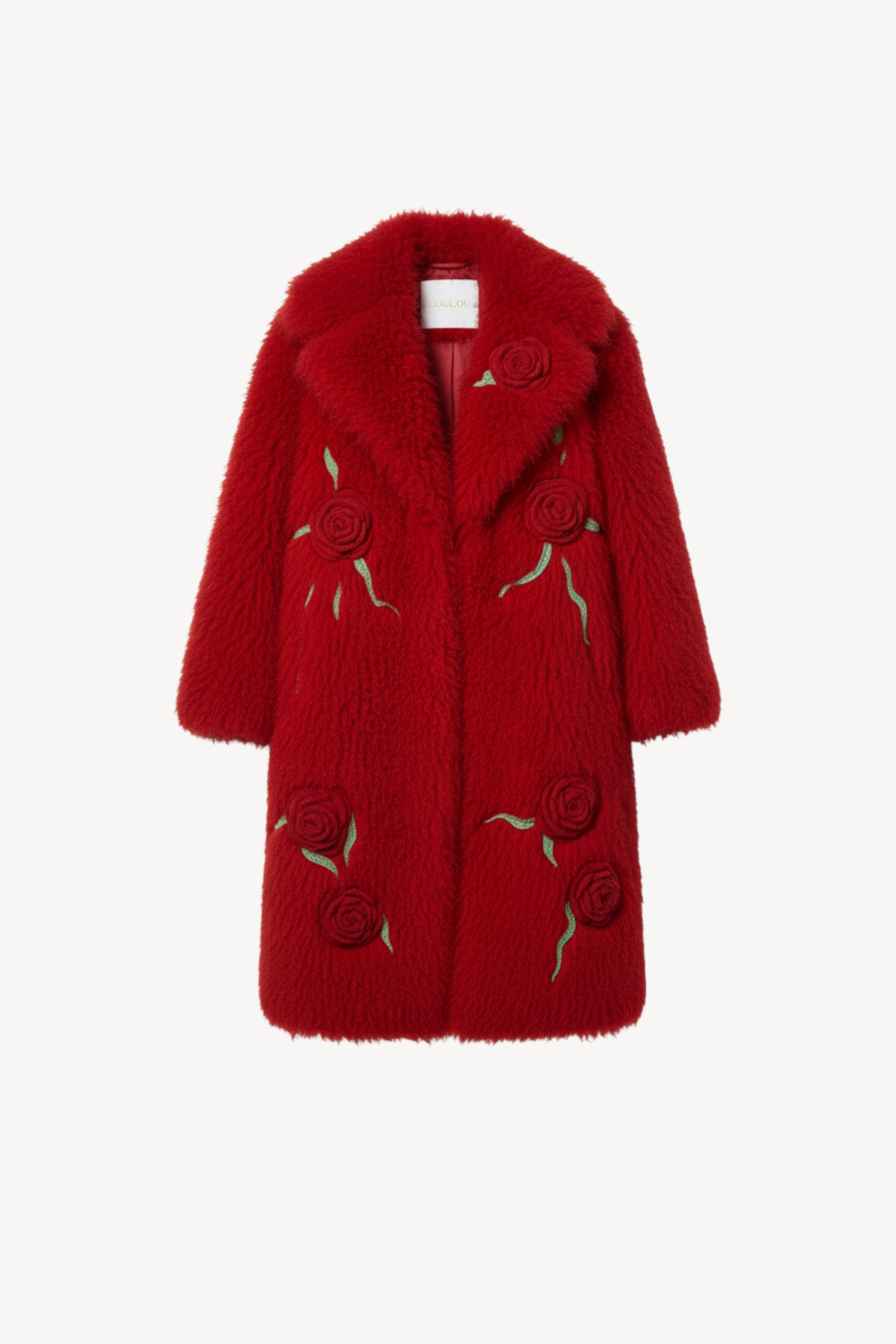 SHEARLING COAT IN RED