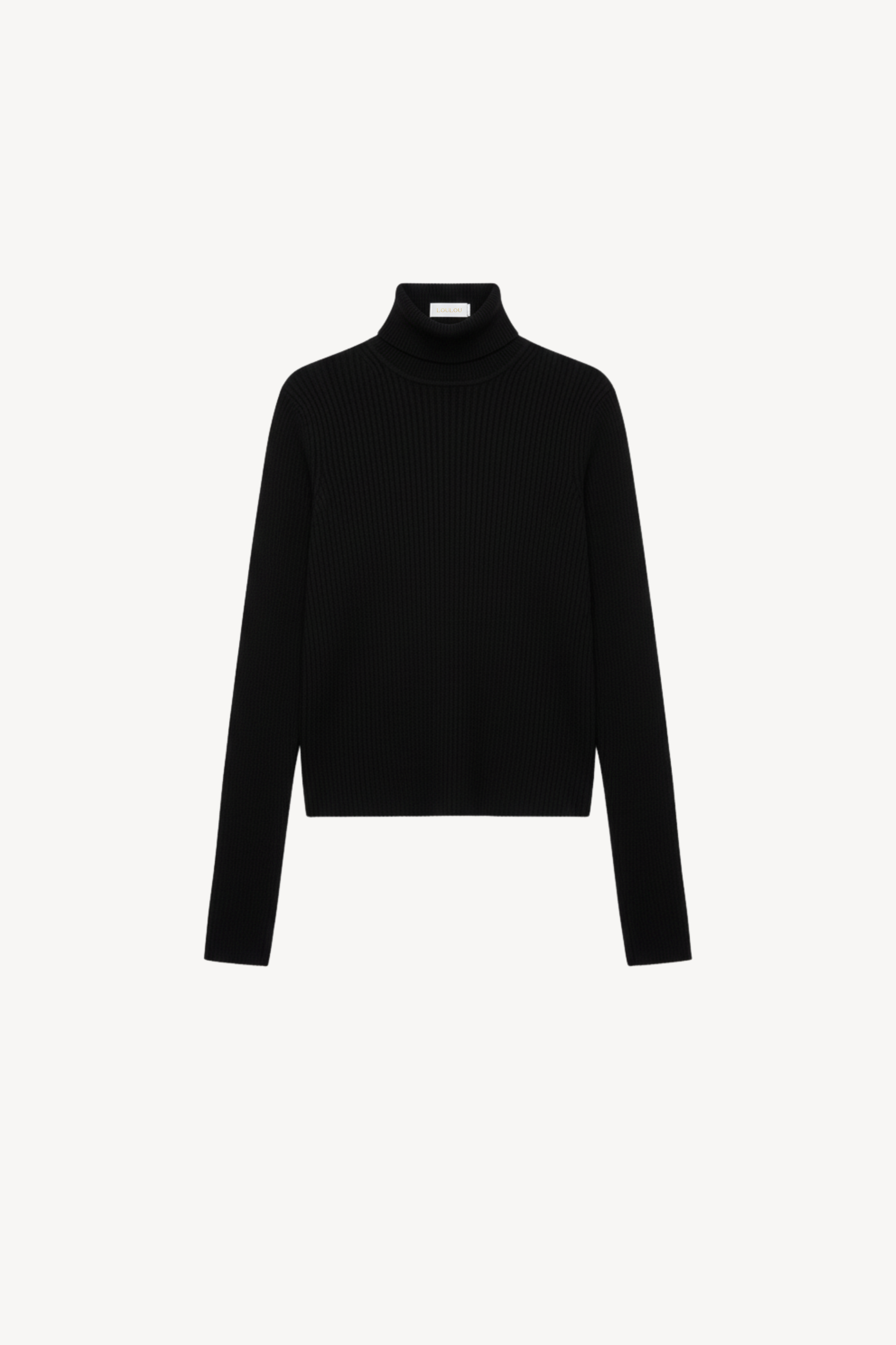 RIBBED WOOL TURTLENECK IN BLACK