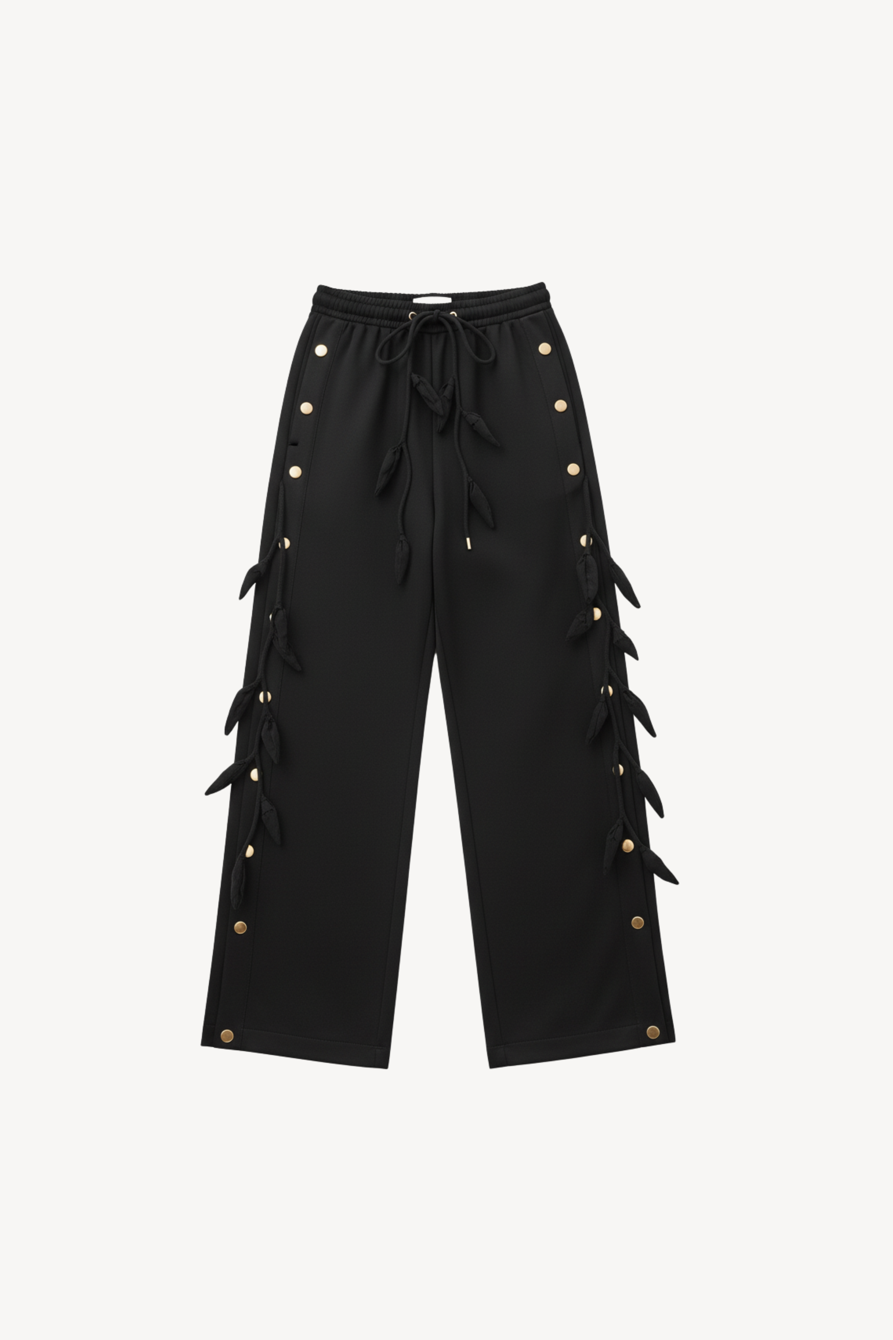BLACK LEAF JOGGER TROUSERS