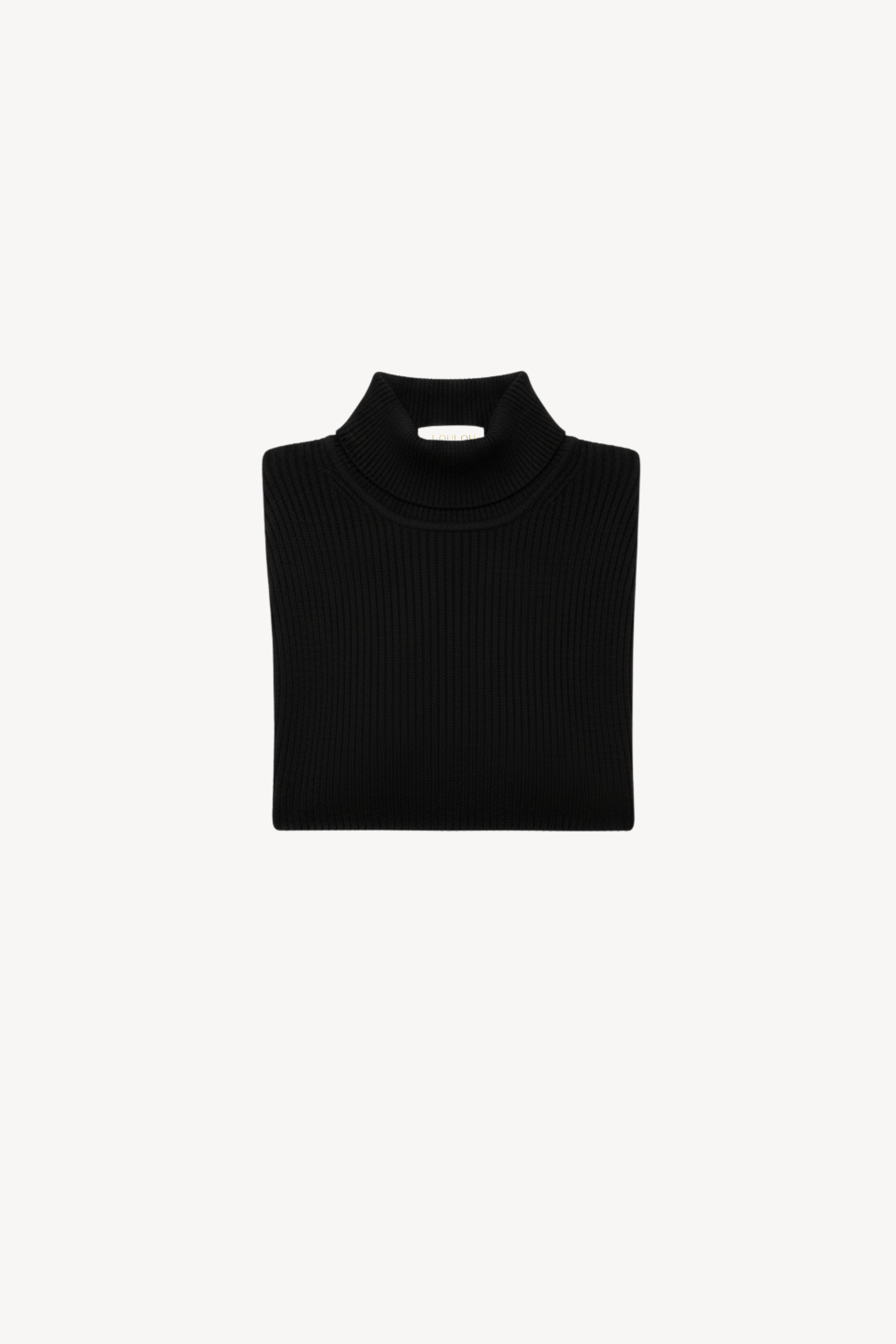 RIBBED WOOL TURTLENECK IN BLACK