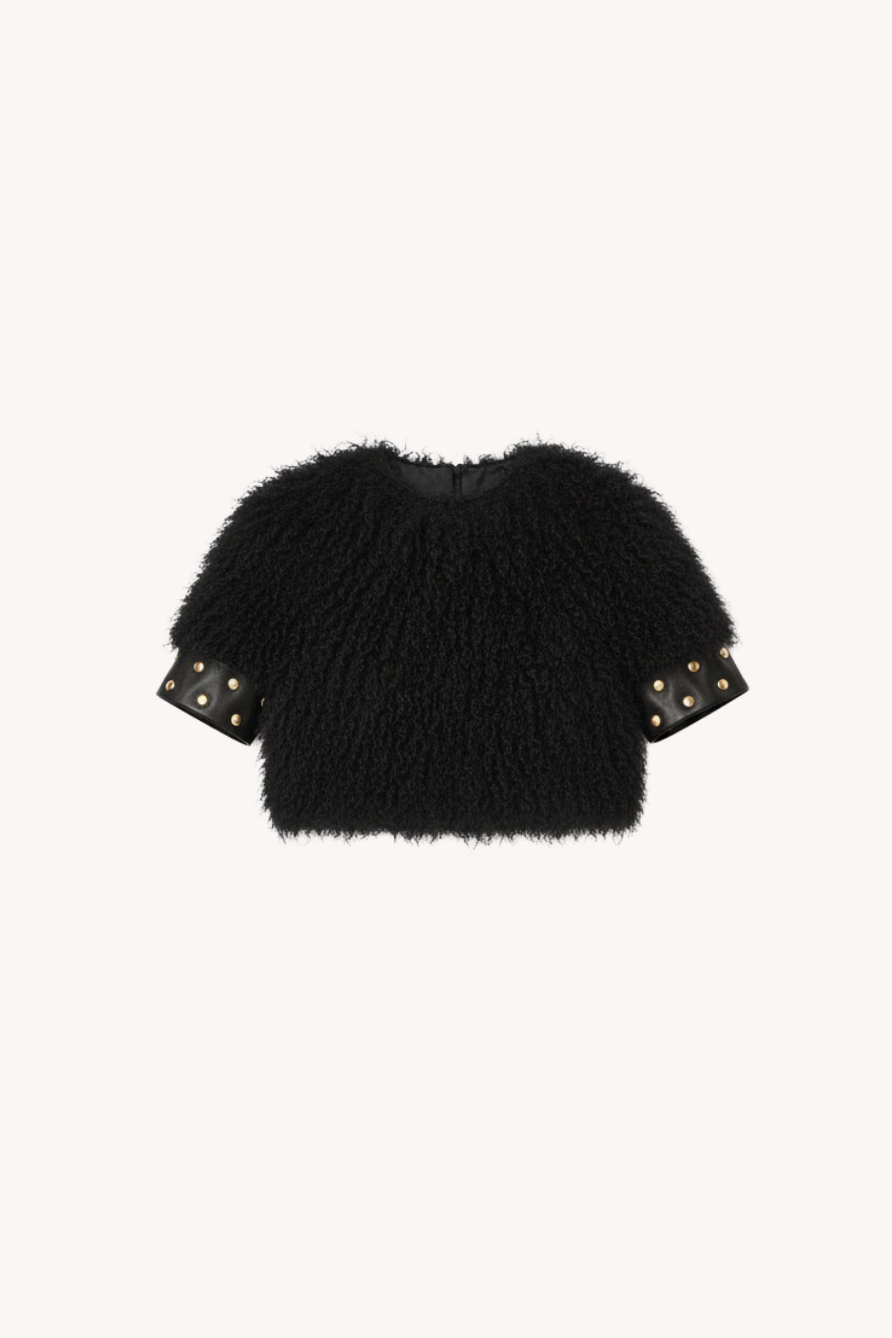 CROPPED SHEARLING TOP