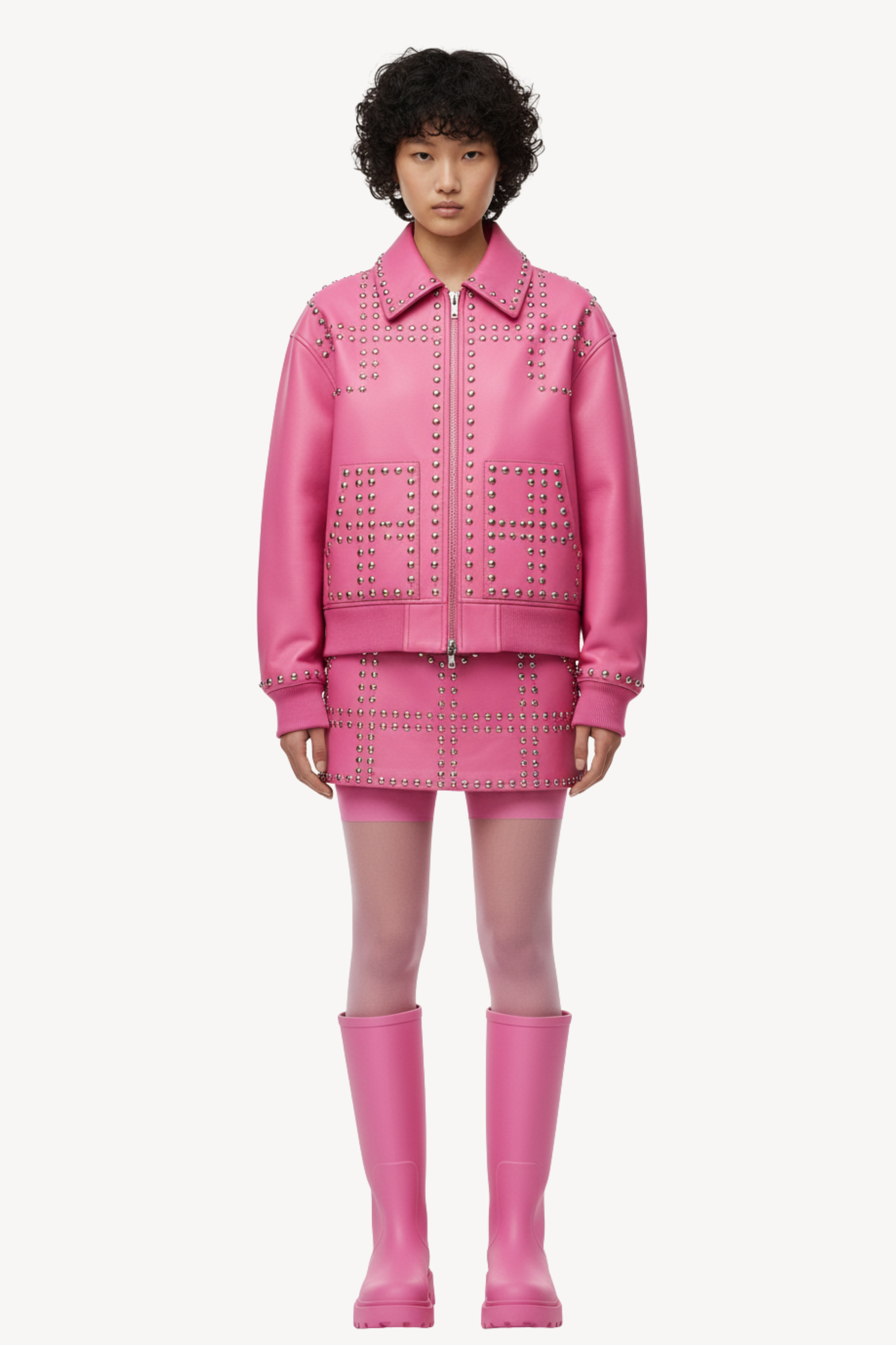 LEATHER JACKET IN PINK