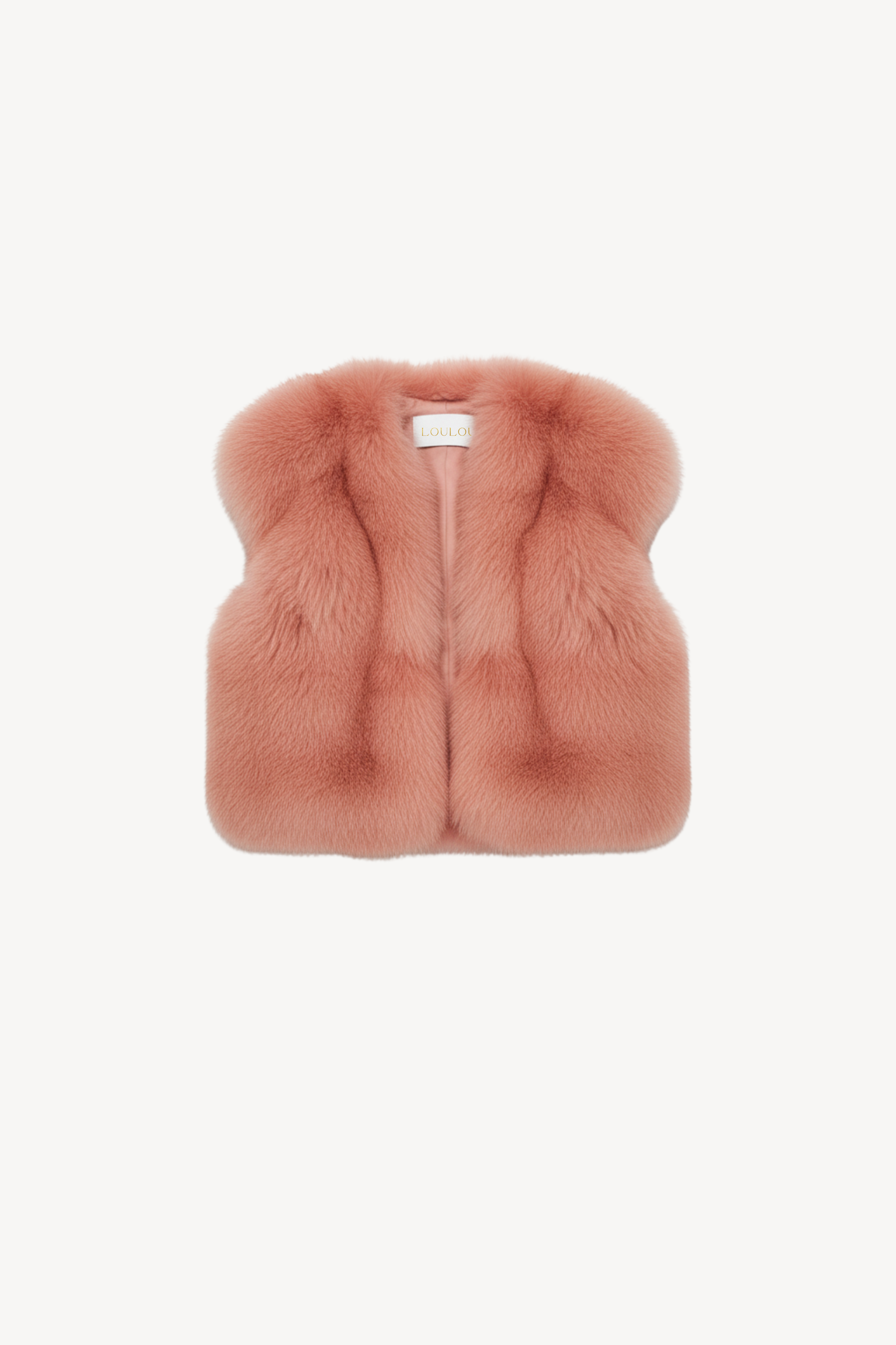 FAUX FUR VEST IN BLUSH