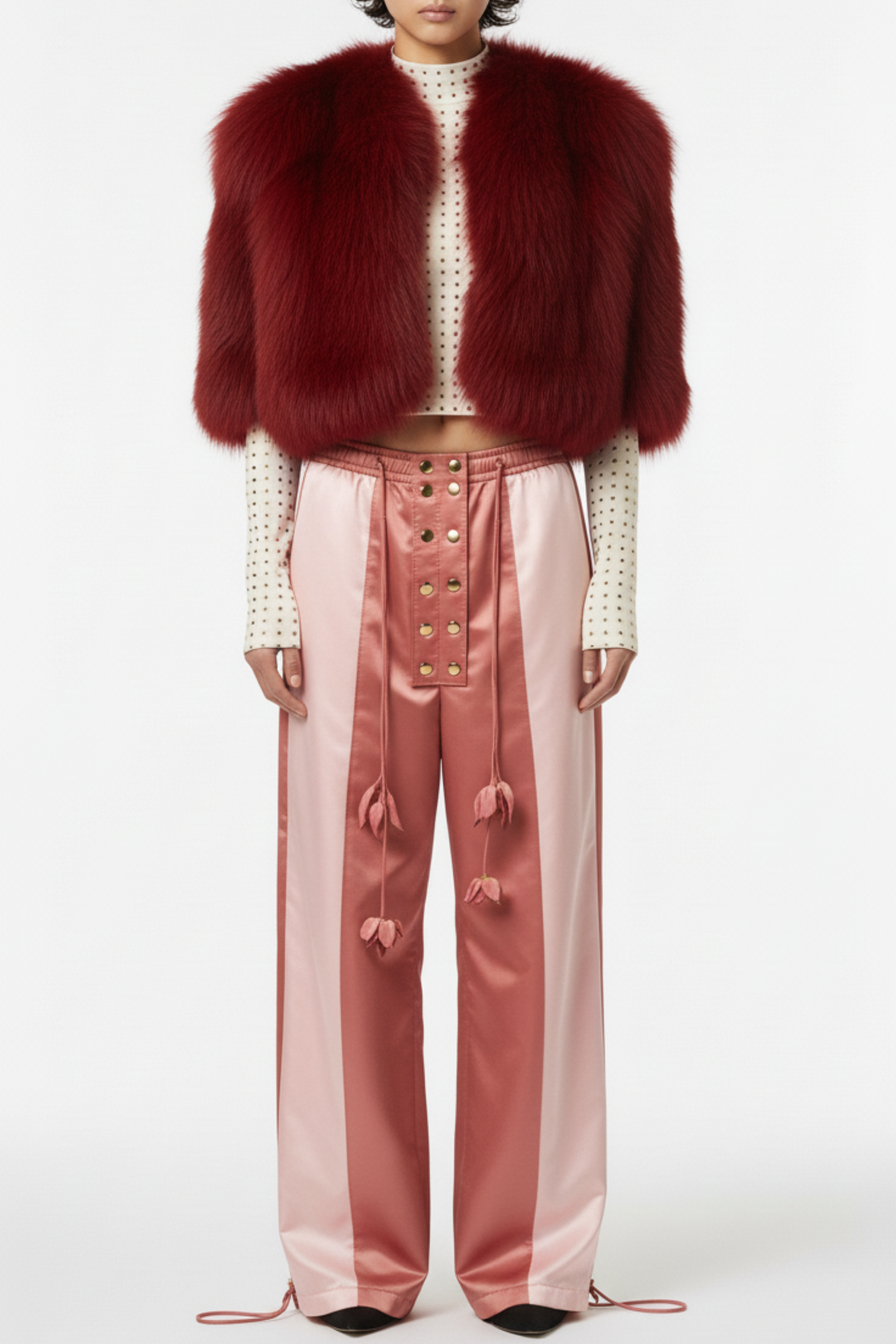 ROSE SATIN PANELLED TROUSERS