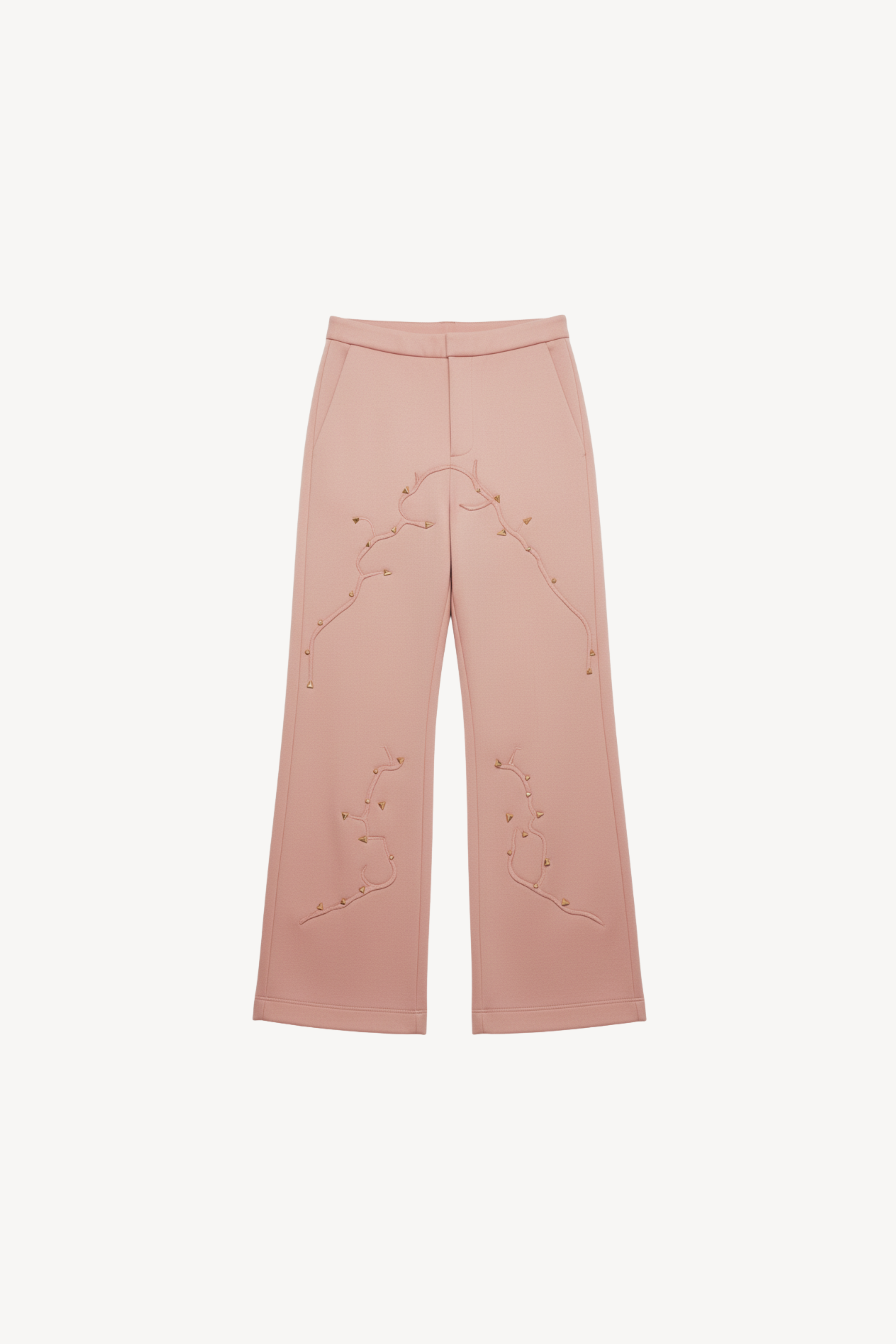 BLUSH THORN EMBROIDERED TROUSERS