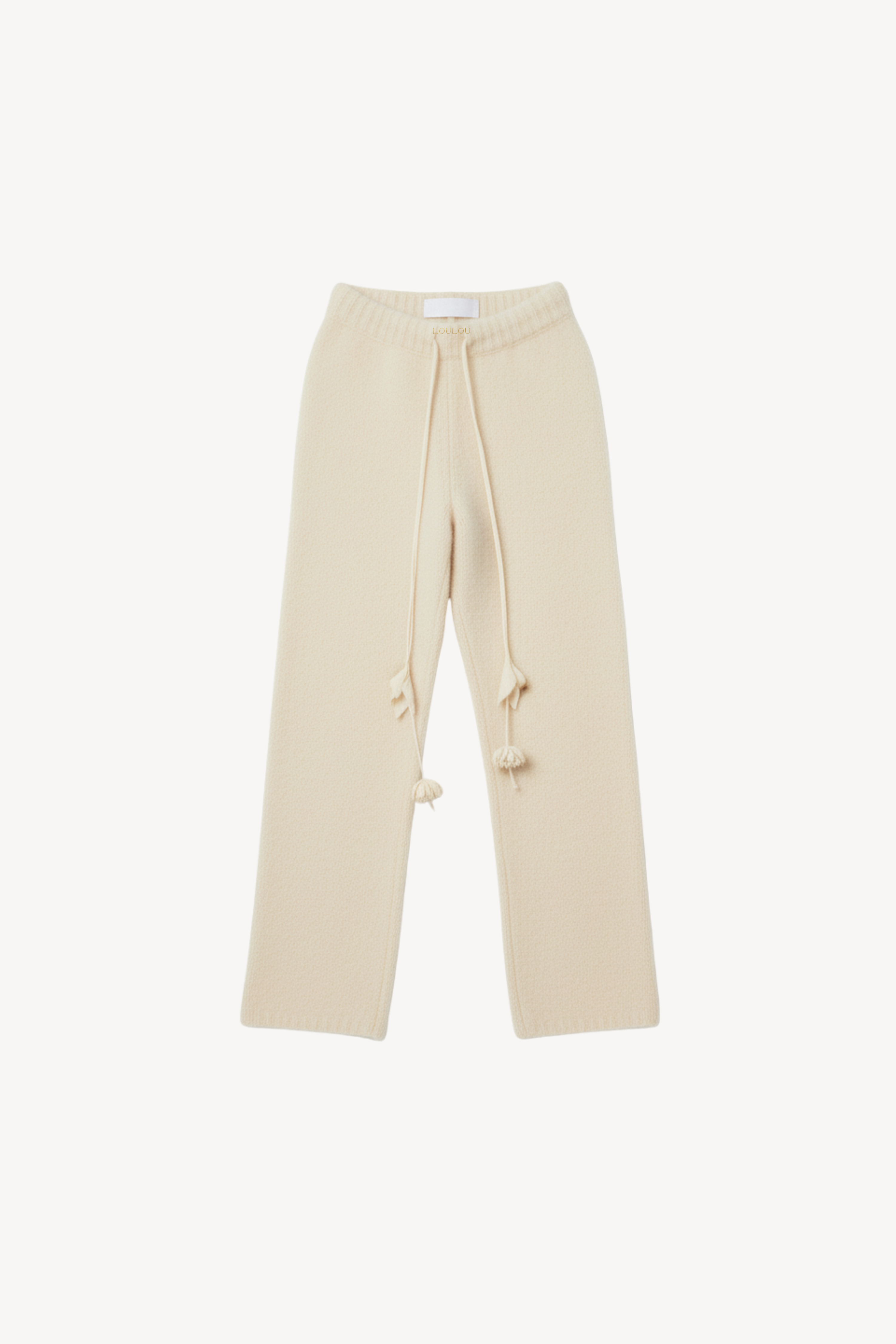 IVORY MOHAIR-BLEND KNIT TROUSERS