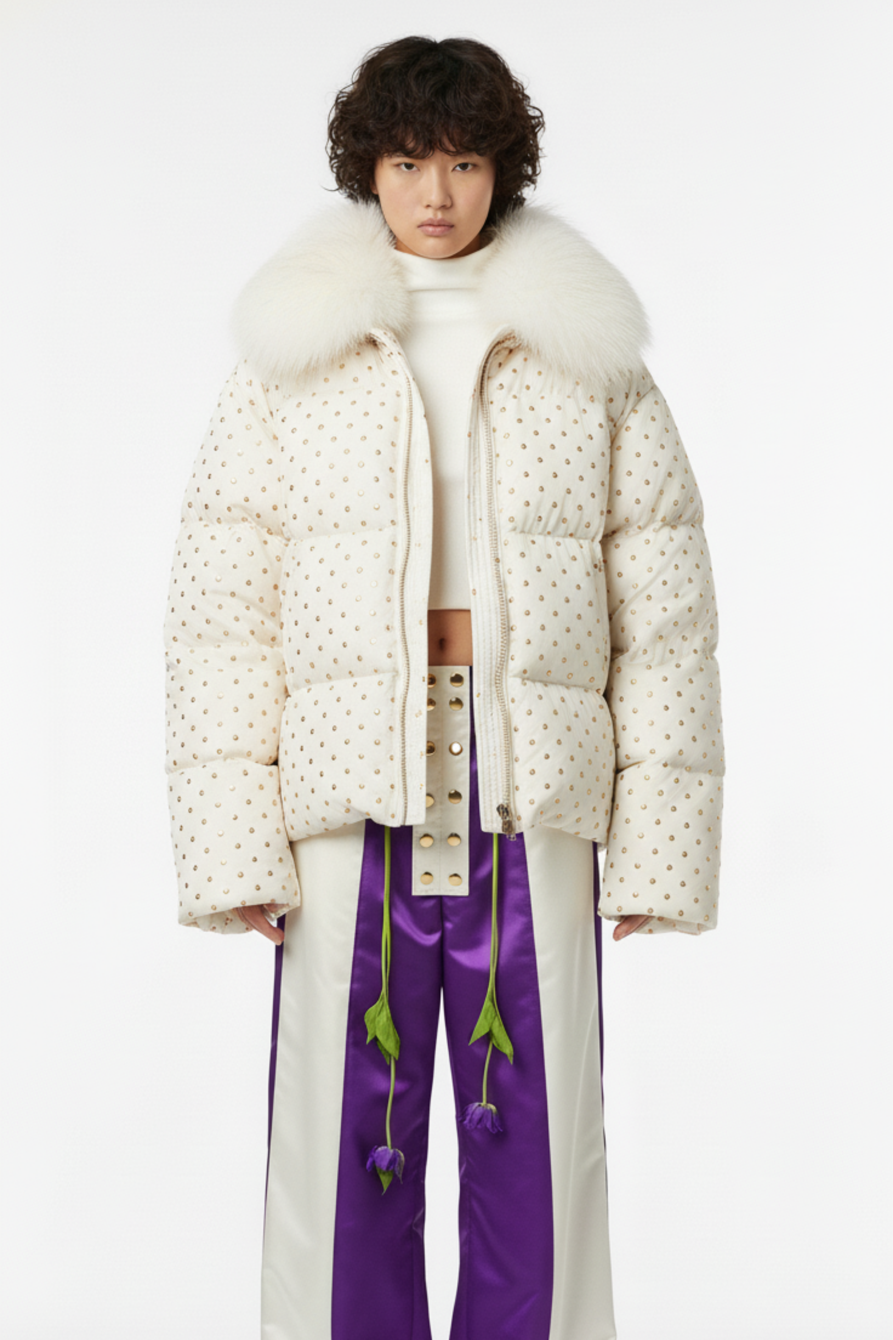 PUFFER JACKET IN IVORY