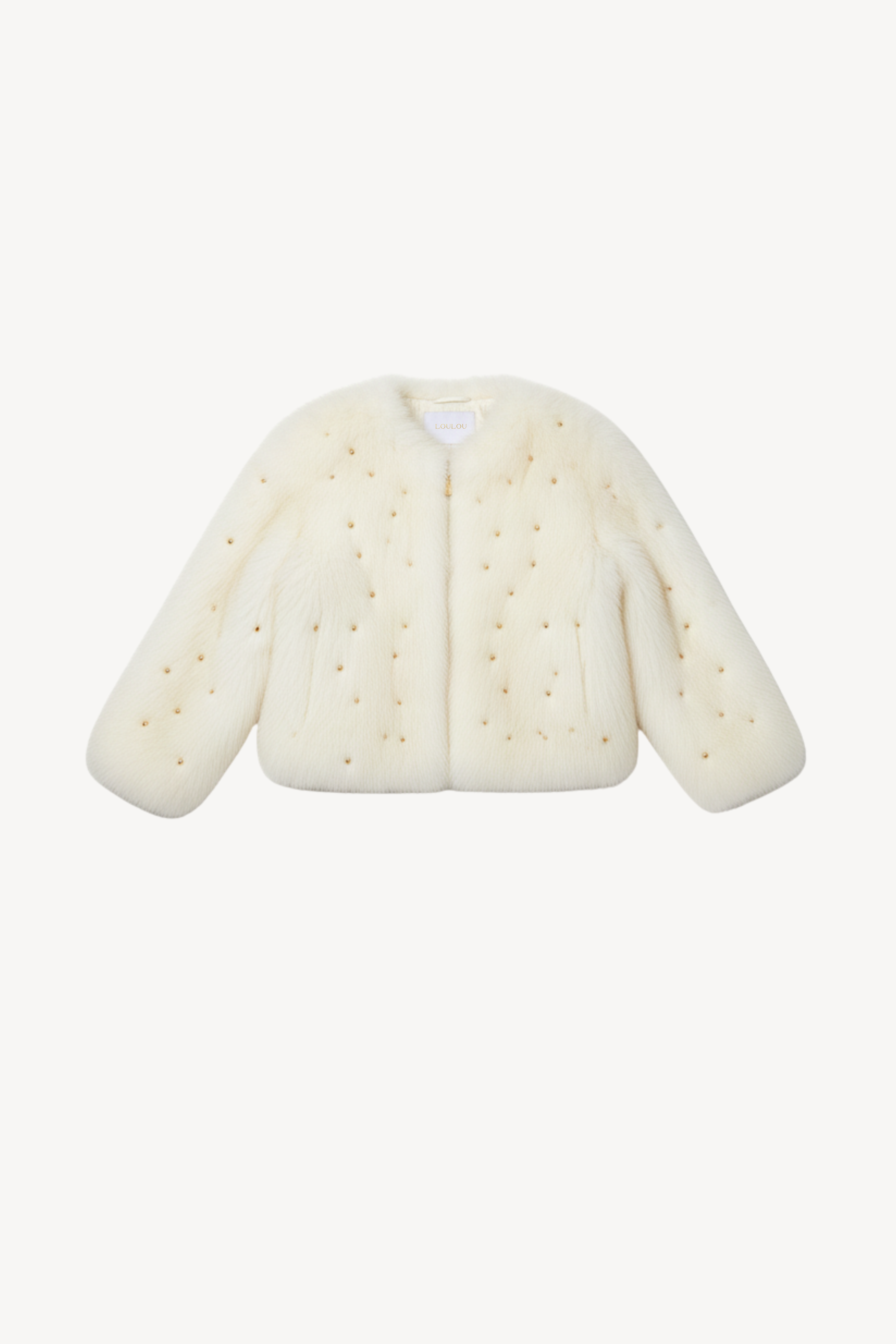 FAUX FUR JACKET IN IVORY