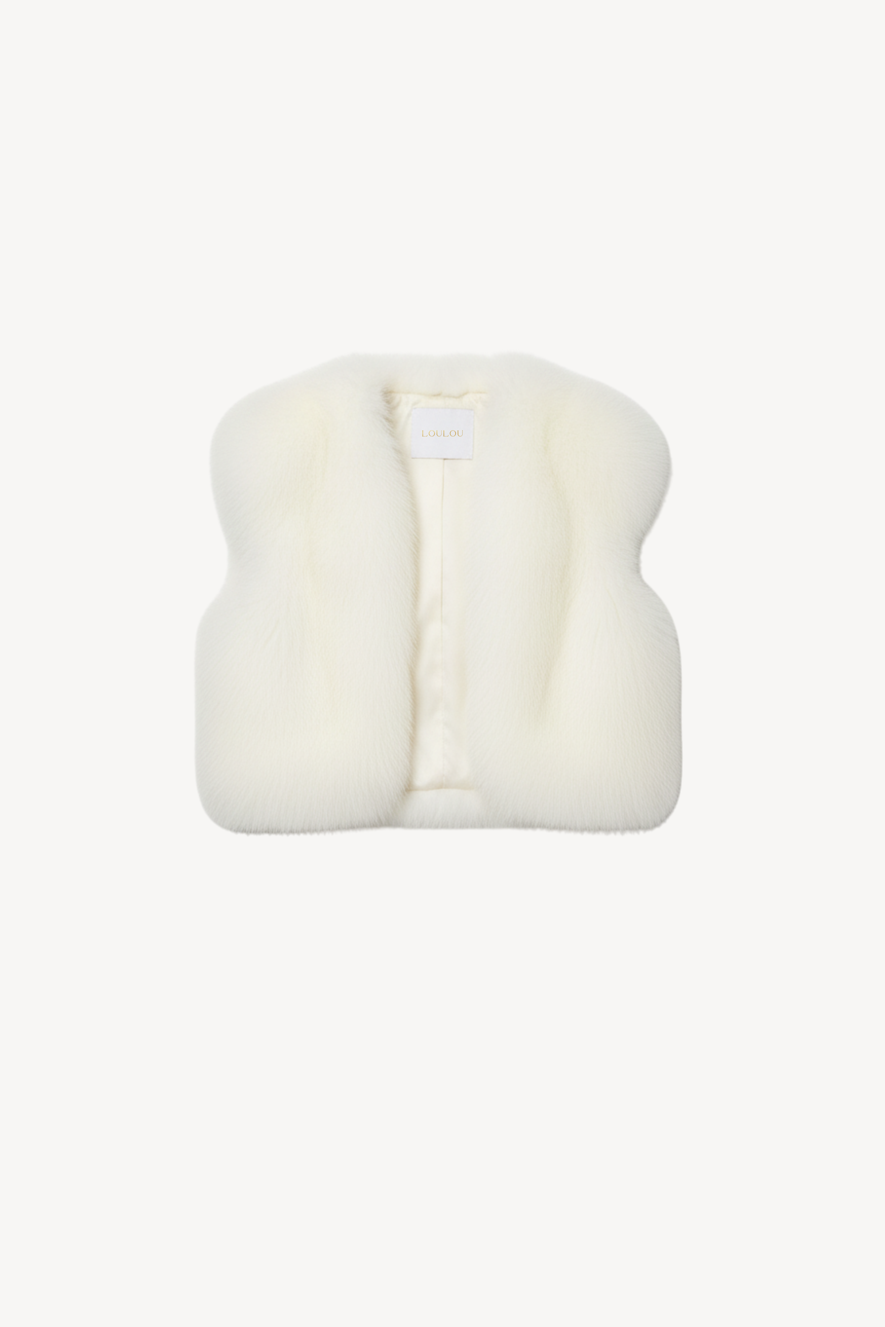 FAUX FUR VEST IN IVORY