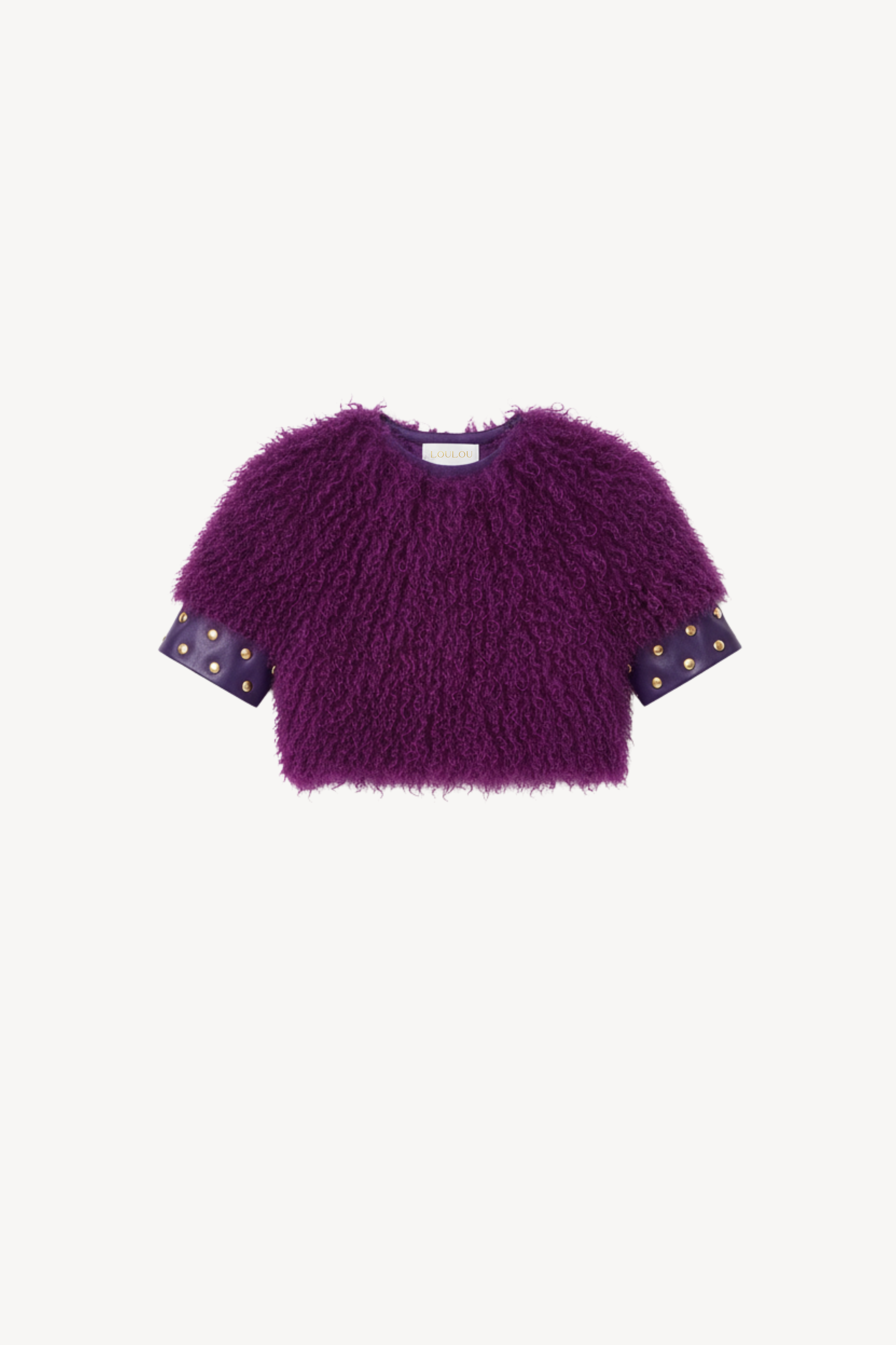 CROPPED SHEARLING TOP IN VIOLET