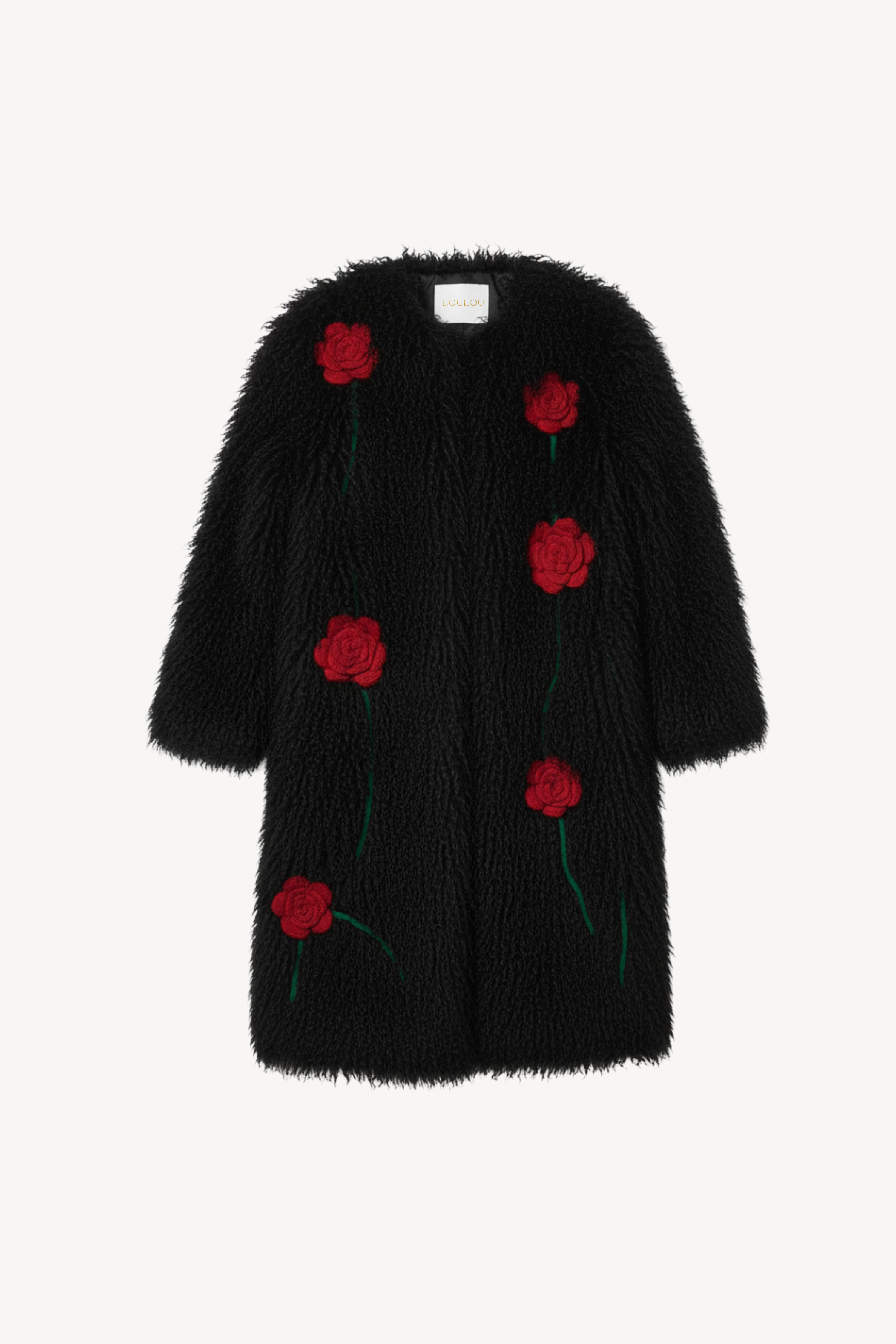 SHEARLING COAT IN BLACK