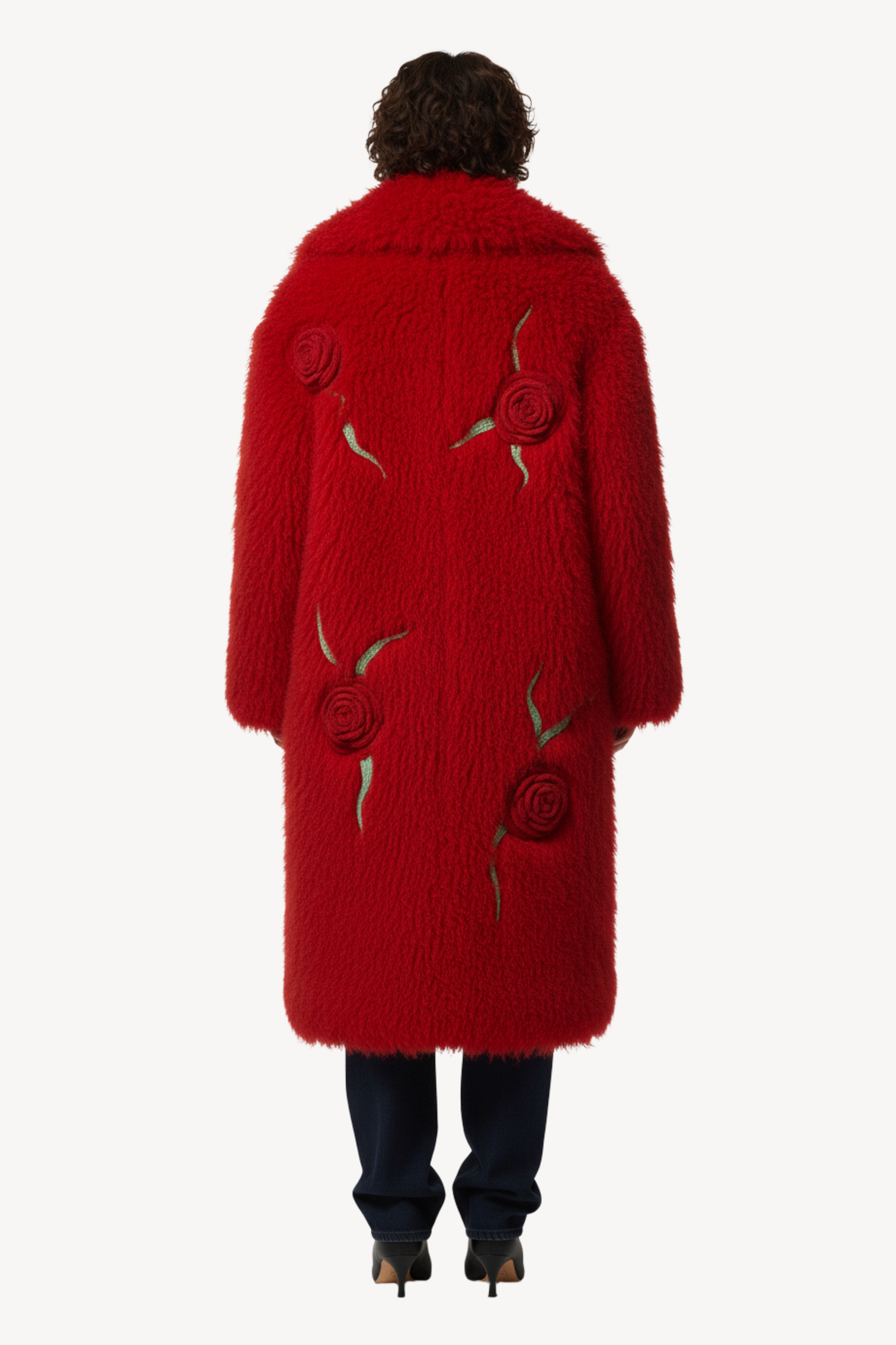 SHEARLING COAT IN RED