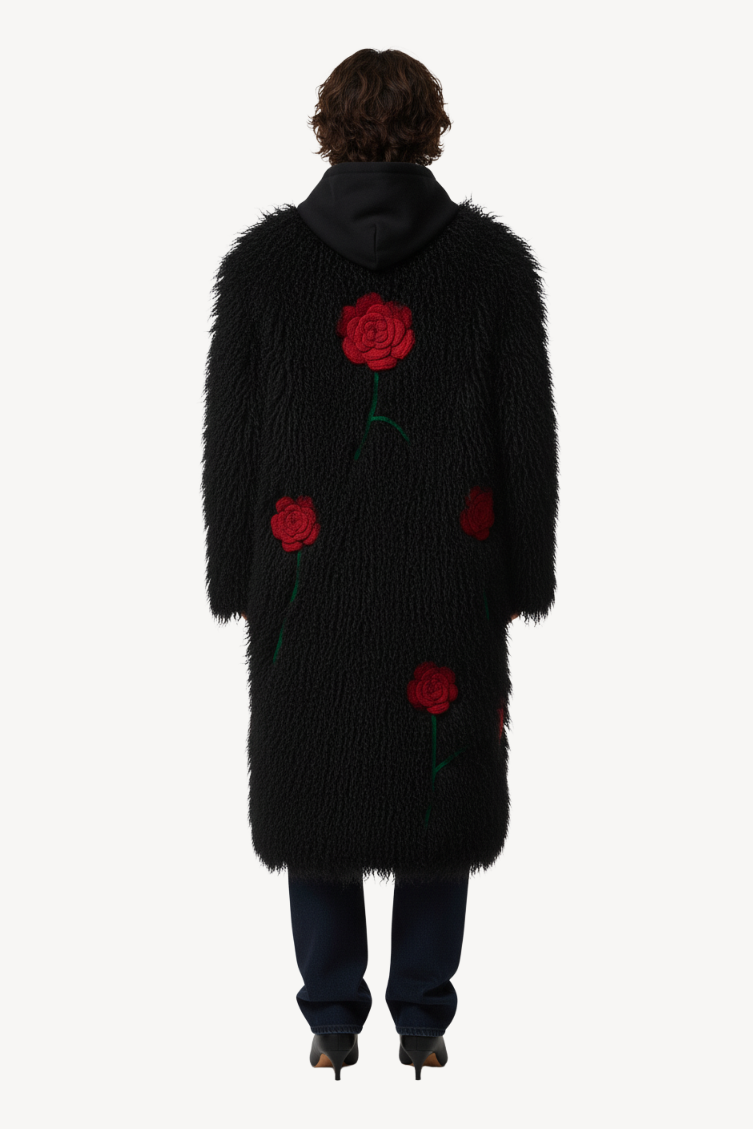 SHEARLING COAT IN BLACK