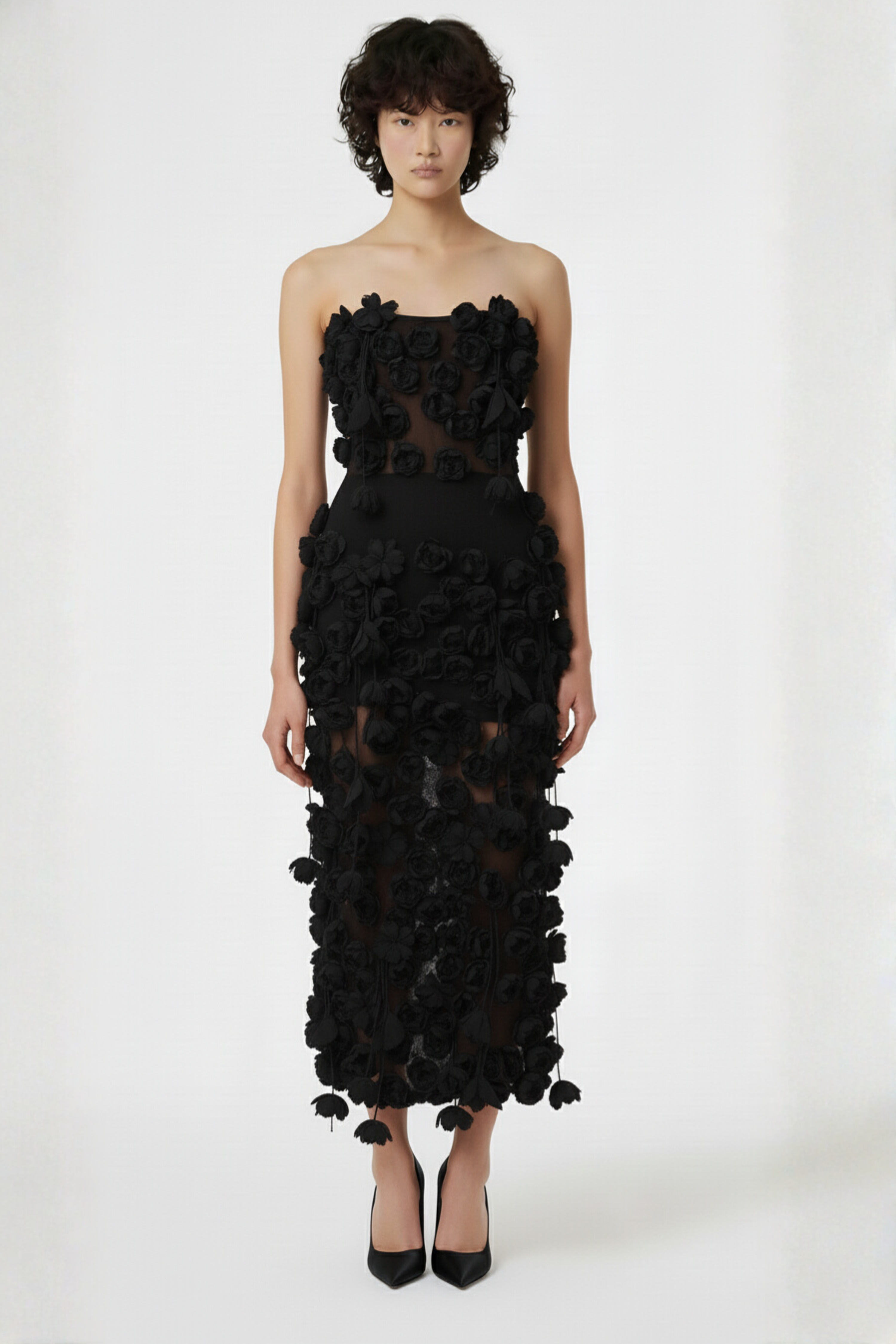 BLACK ROSE MIDI DRESS