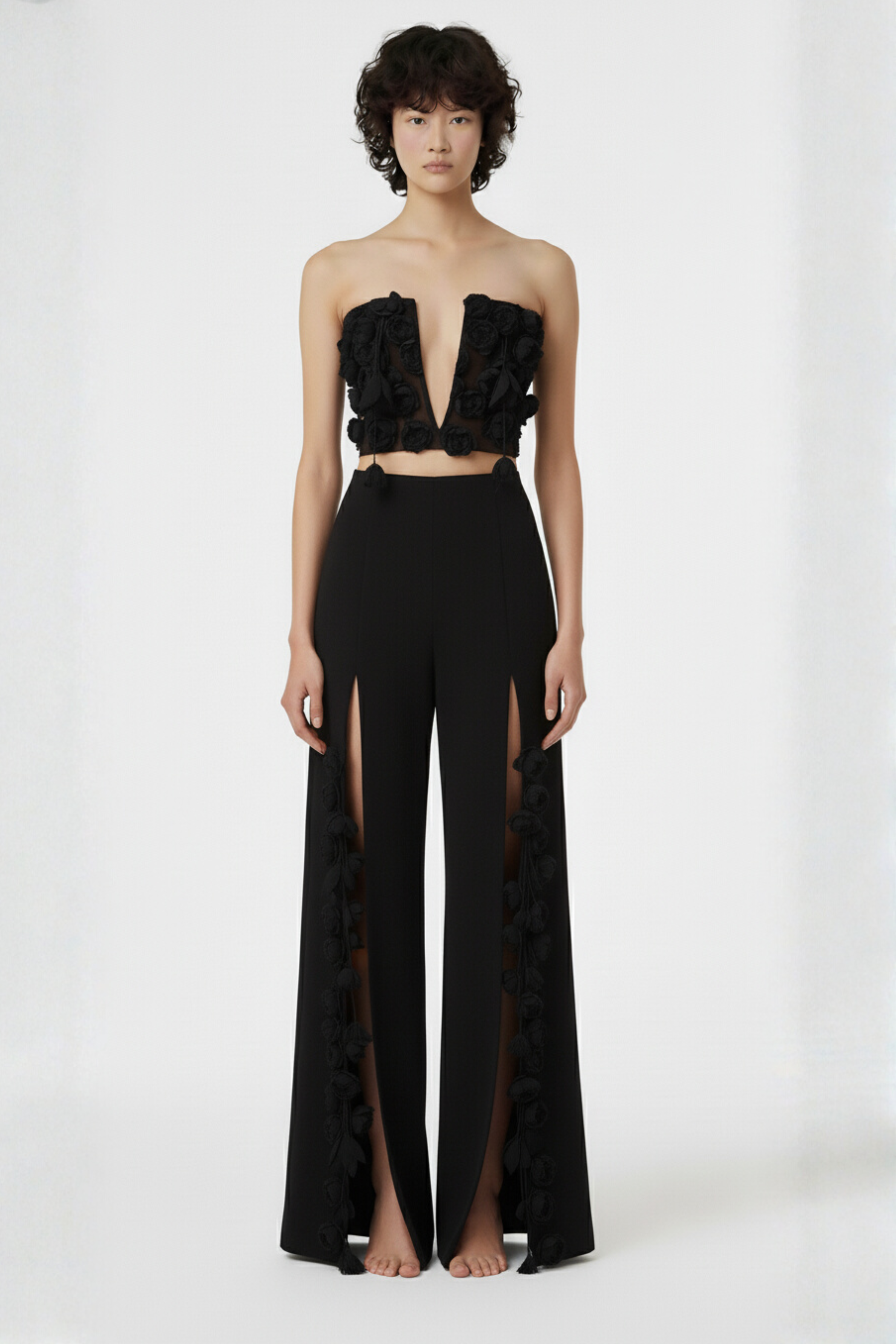 BLACK ROSE STRAPLESS BUSTIER