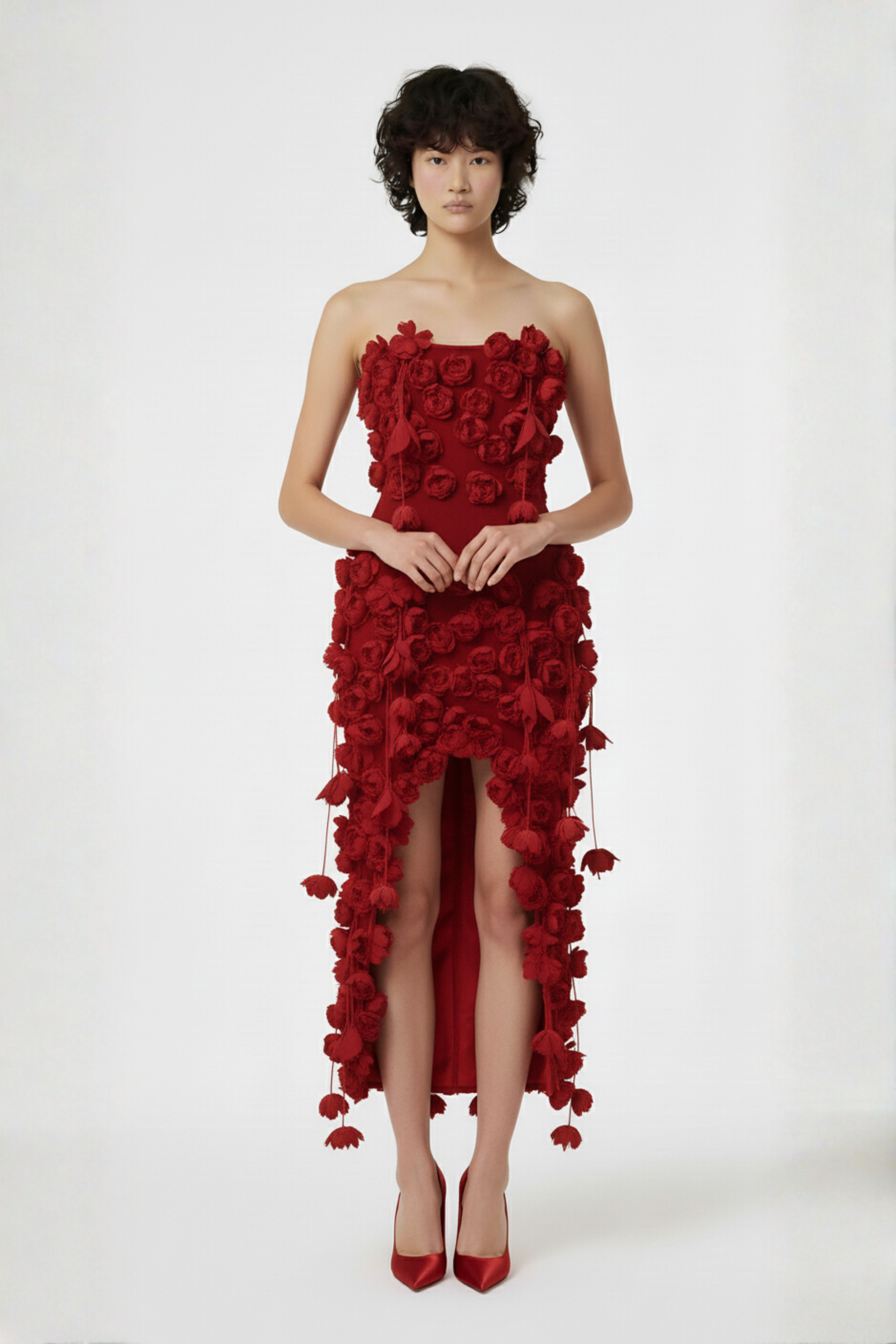 RED ROSE MIDI DRESS