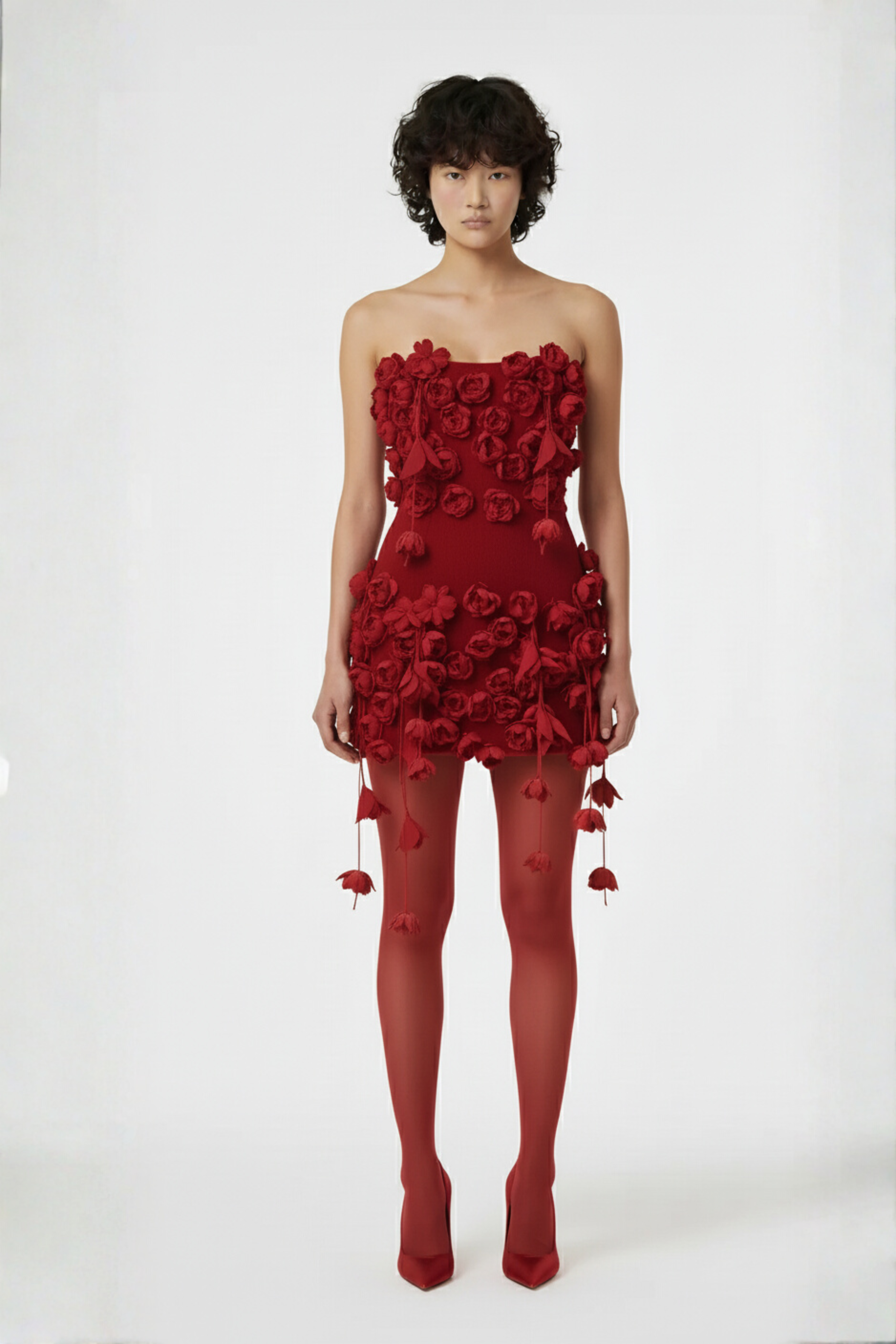 Red Rose Mini Dress Xs