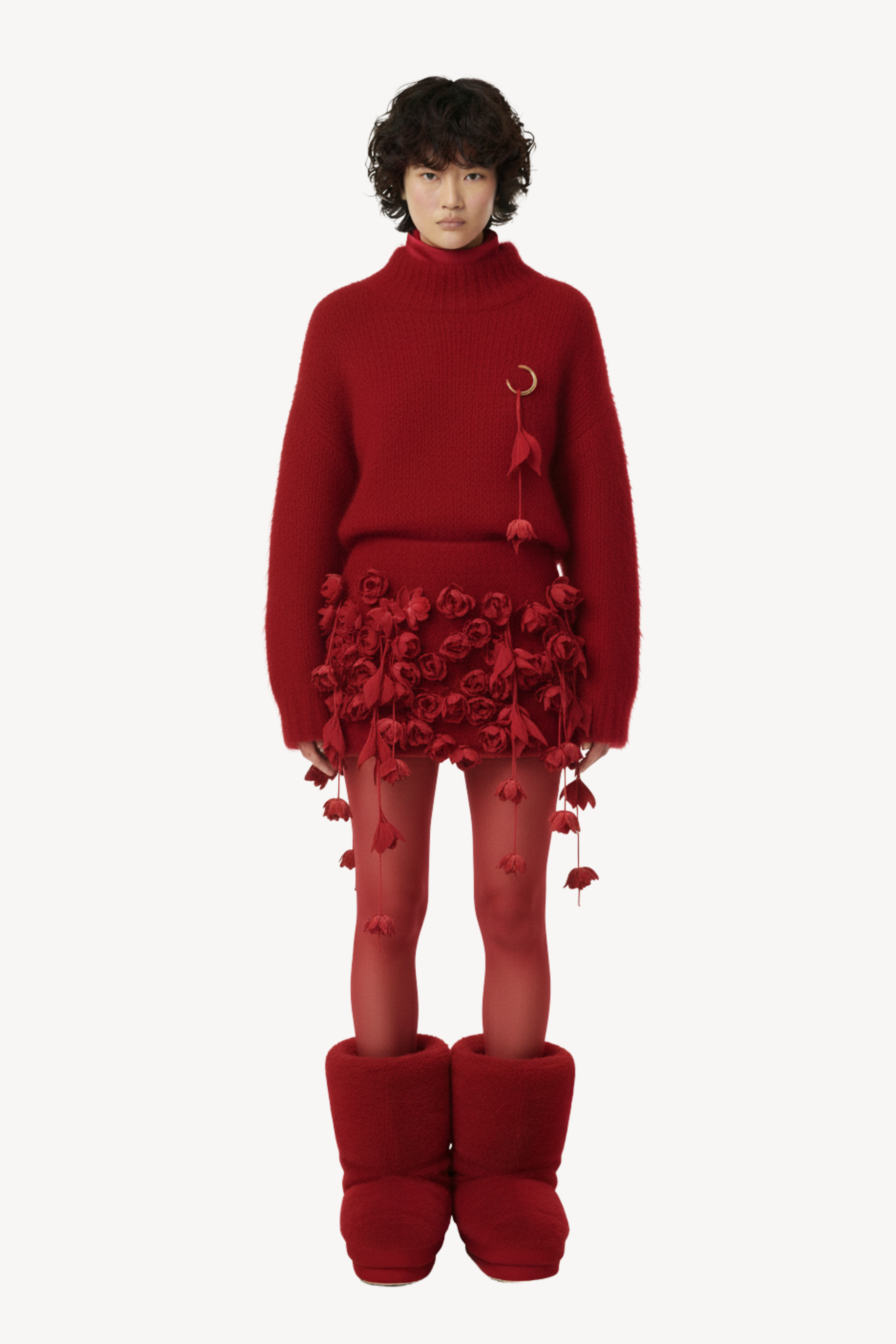 RED BLOOM MINI SKIRT
