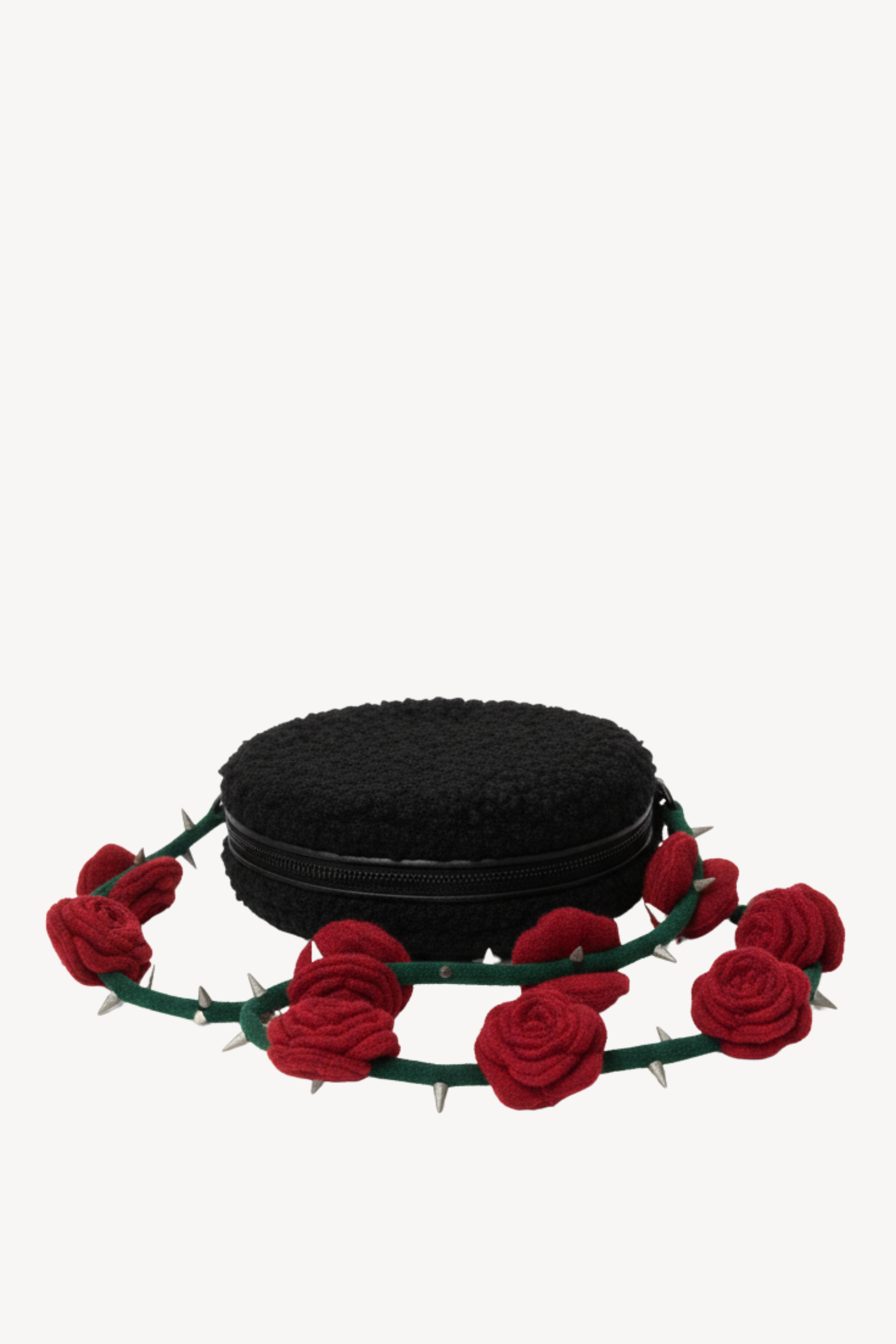 ROSE VINE SHEARLING MINI BAG IN BLACK