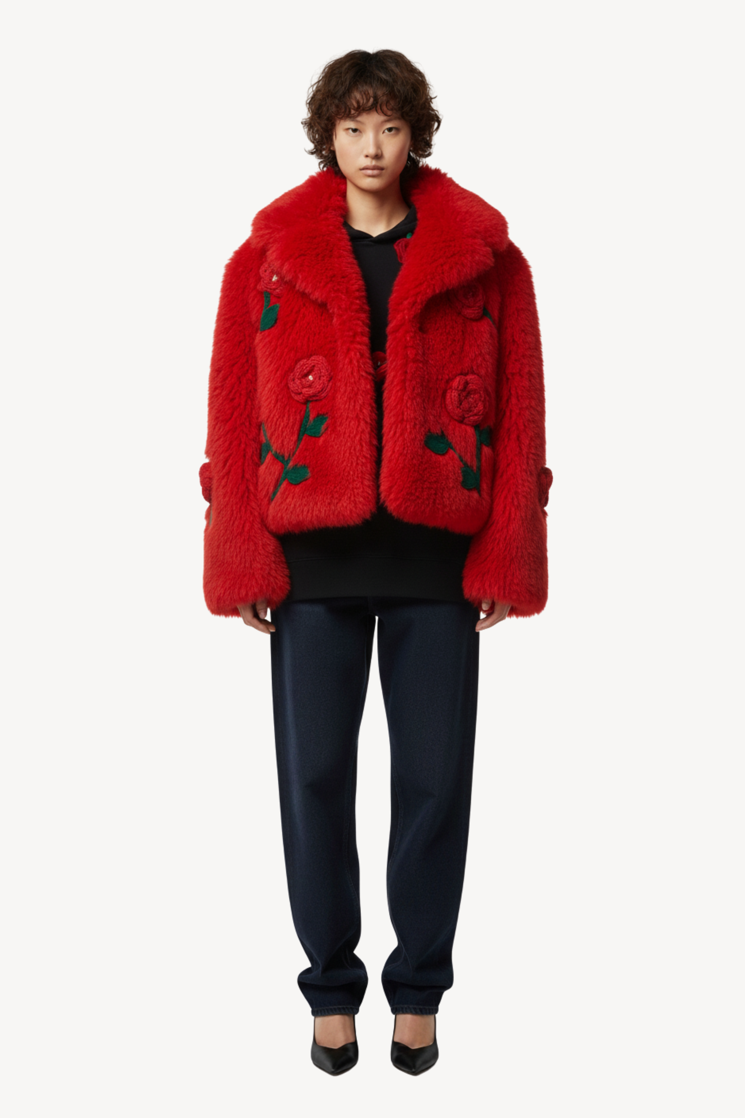 SHEARLING JACKET IN RED