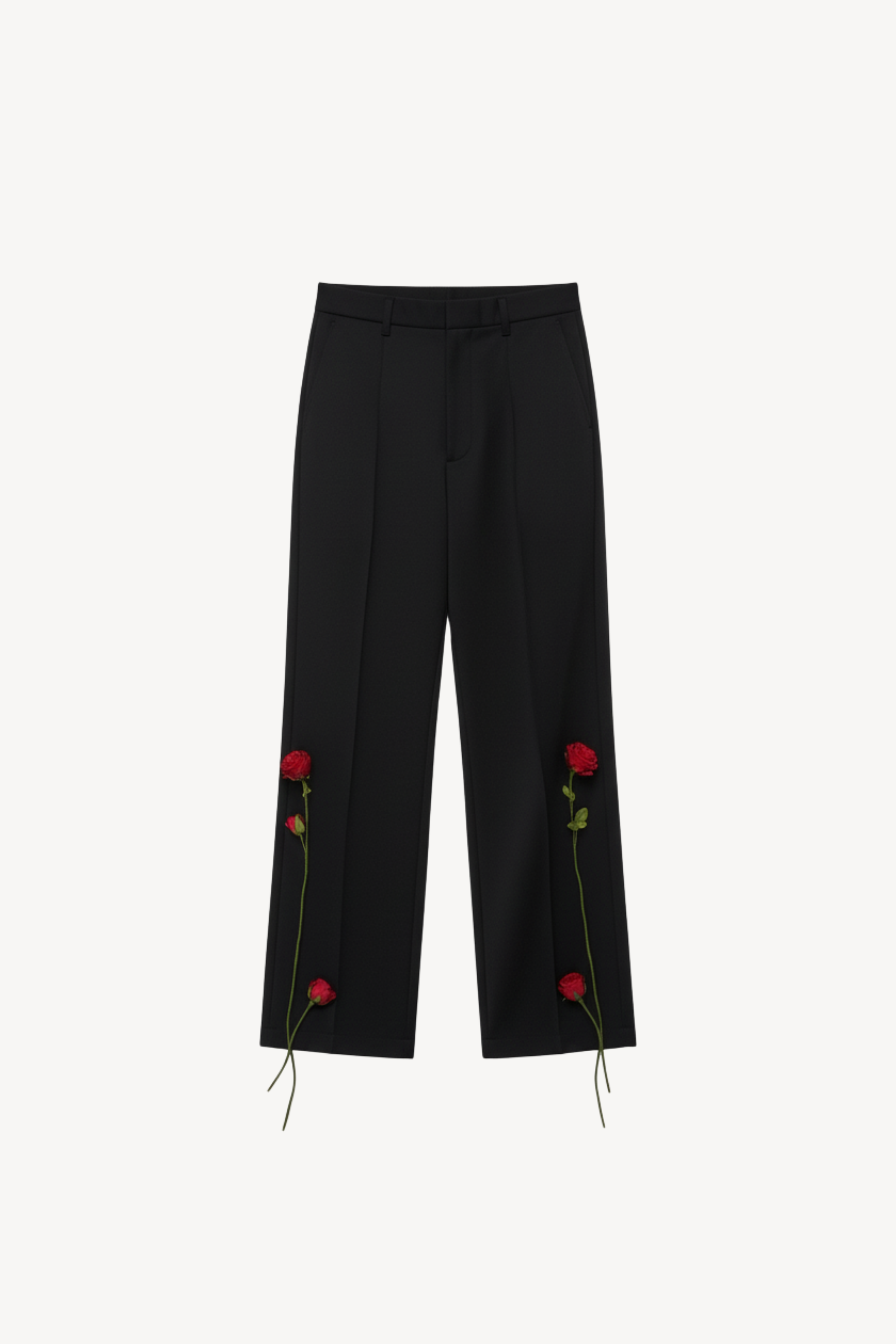 BLACK ROSE COTTON TROUSERS