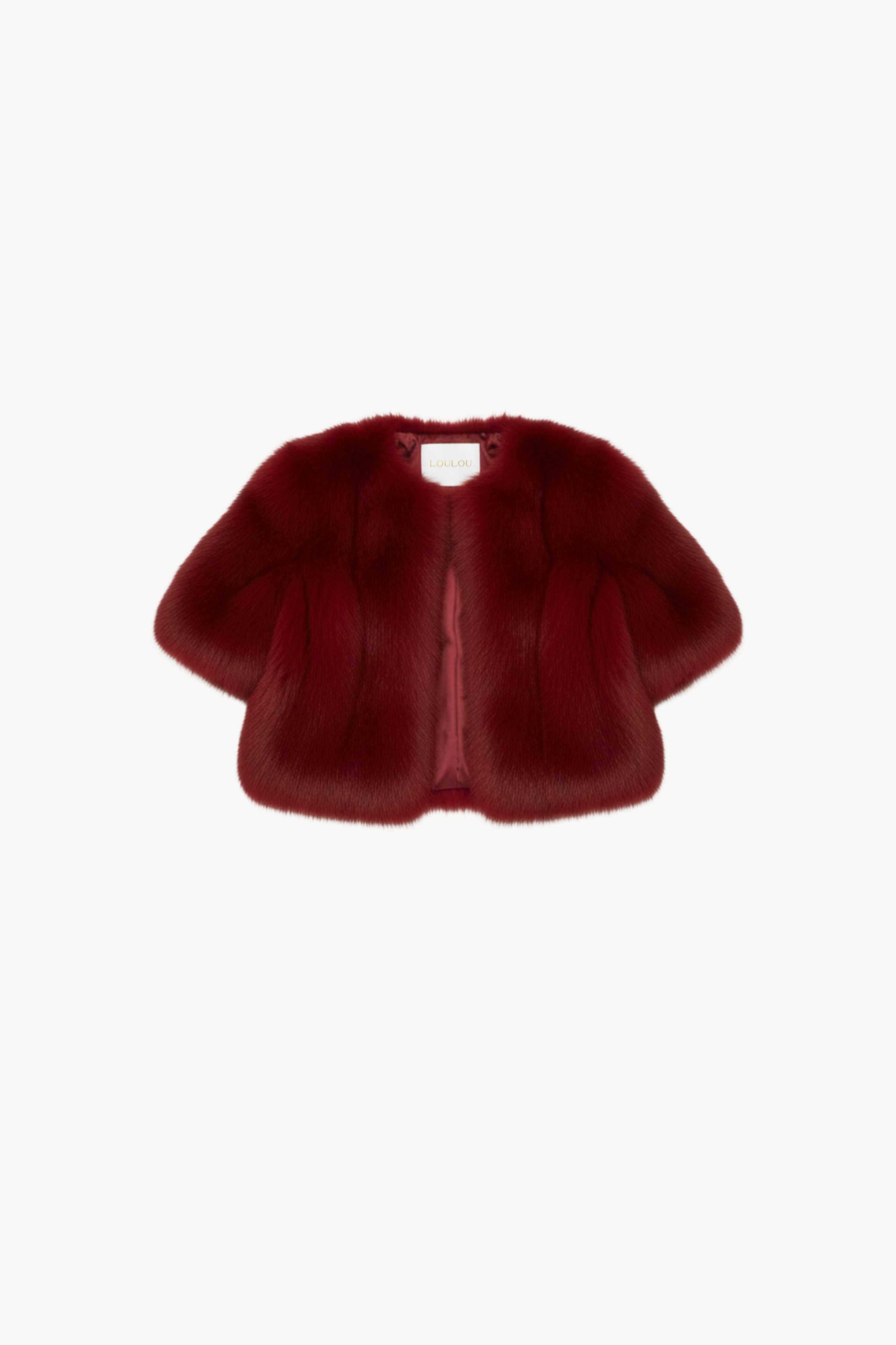 FAUX FUR JACKET IN BORDEAUX
