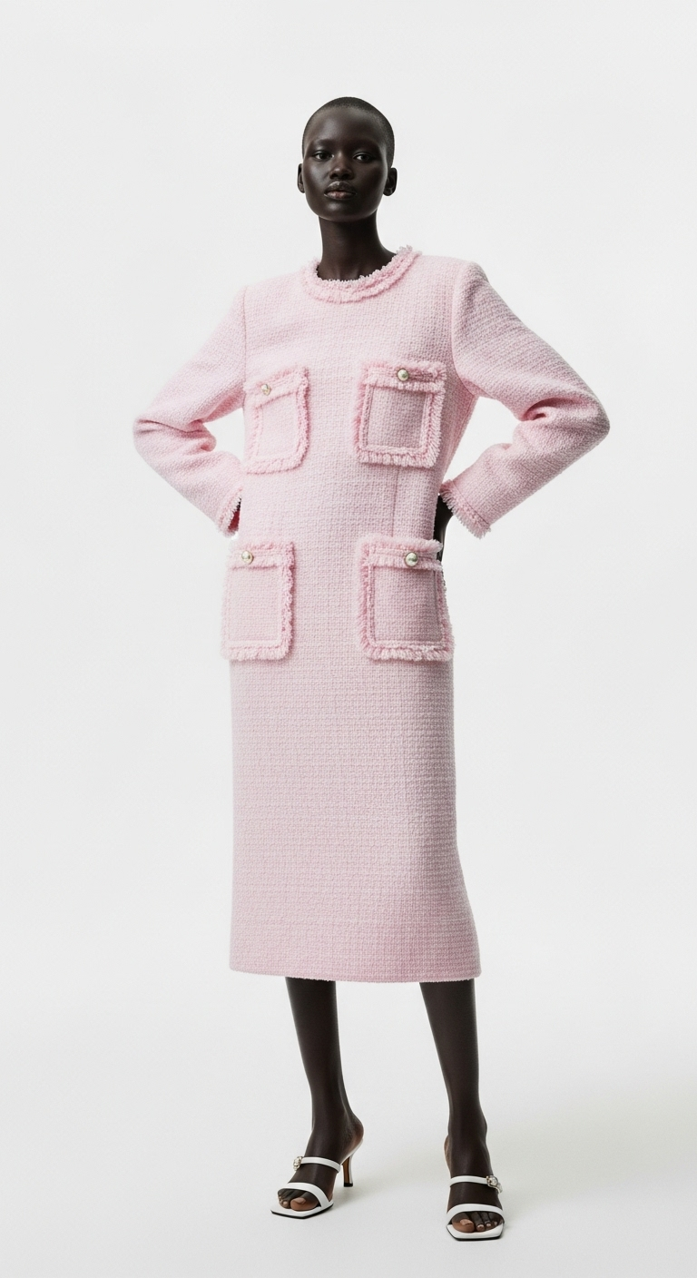 BOUCLÉ MIDI DRESS