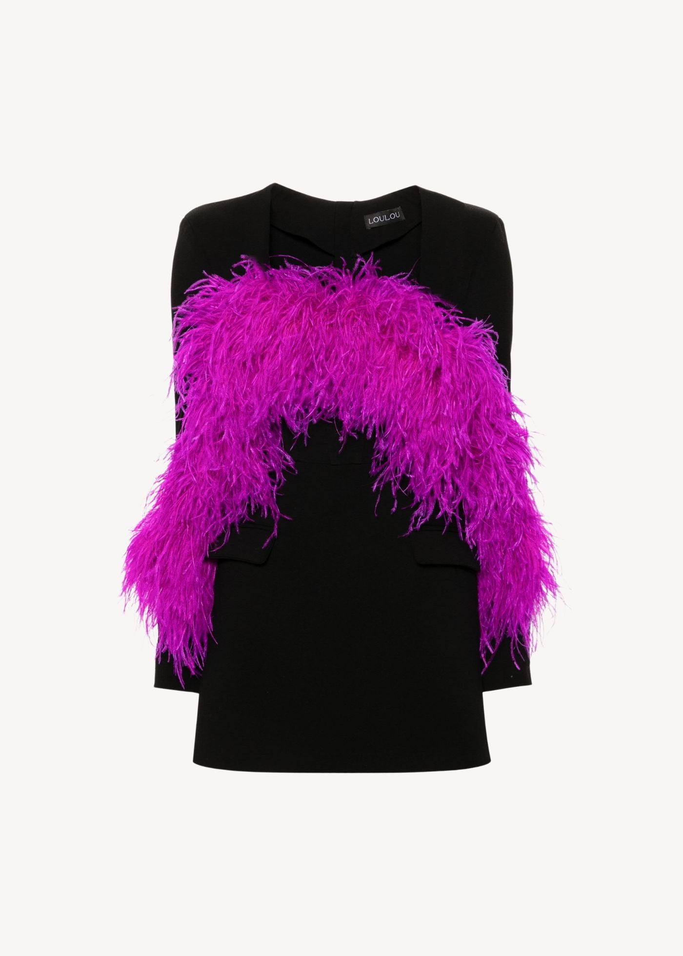 FEATHER-TRIM MINI DRESS