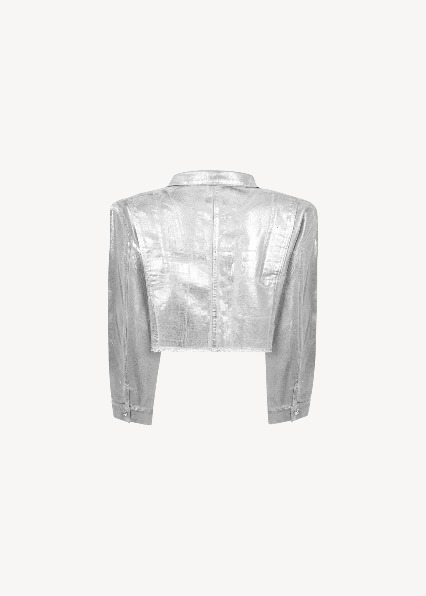 A Place in the Sun metallic denim jacket in silver