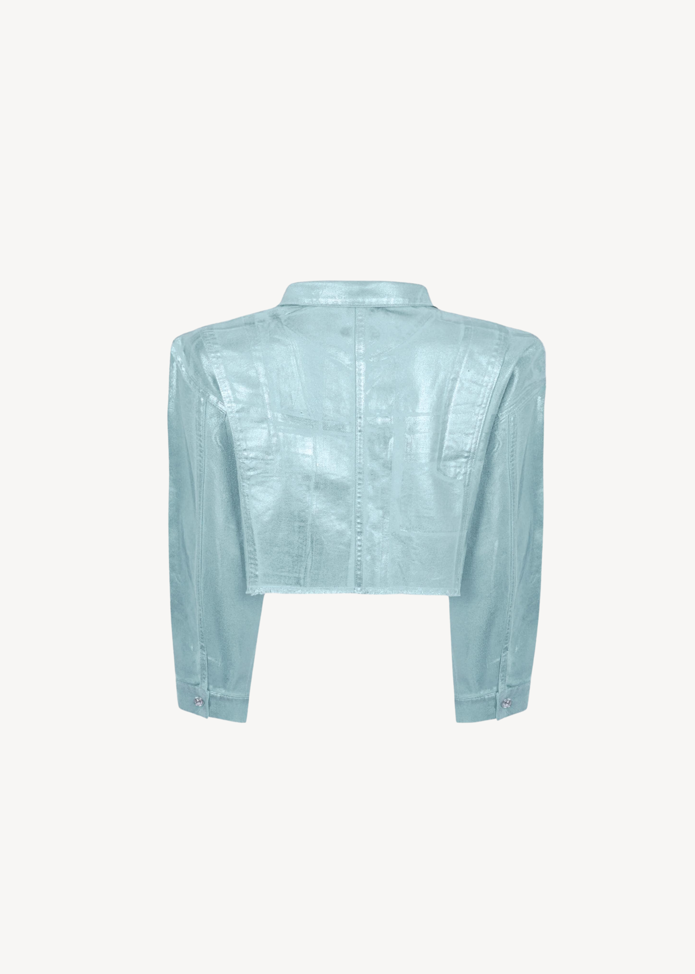 A Place in the Sun metallic denim jacket in blue