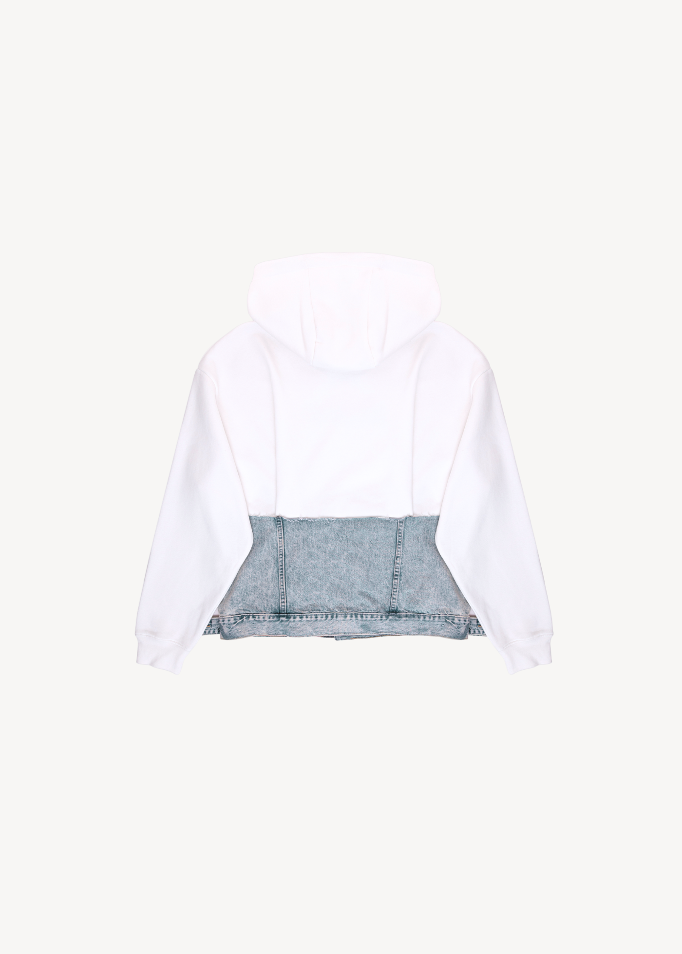 DENIM AND COTTON JERSEY SWEATSHIRT