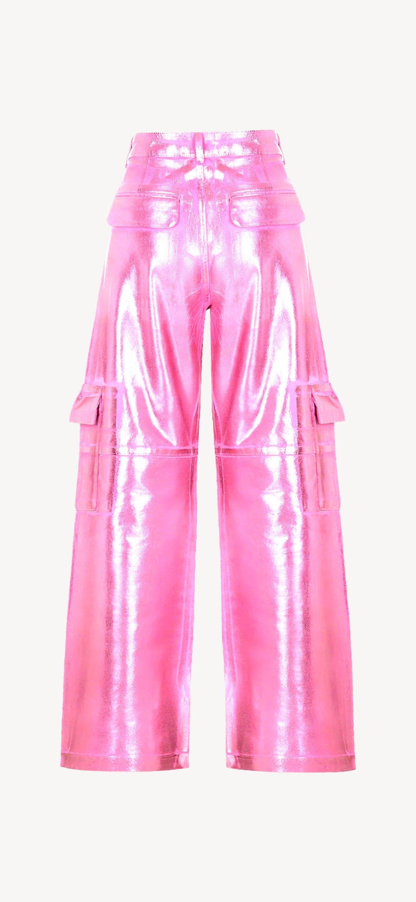 A Place in the Sun metallic cargo pants in pink