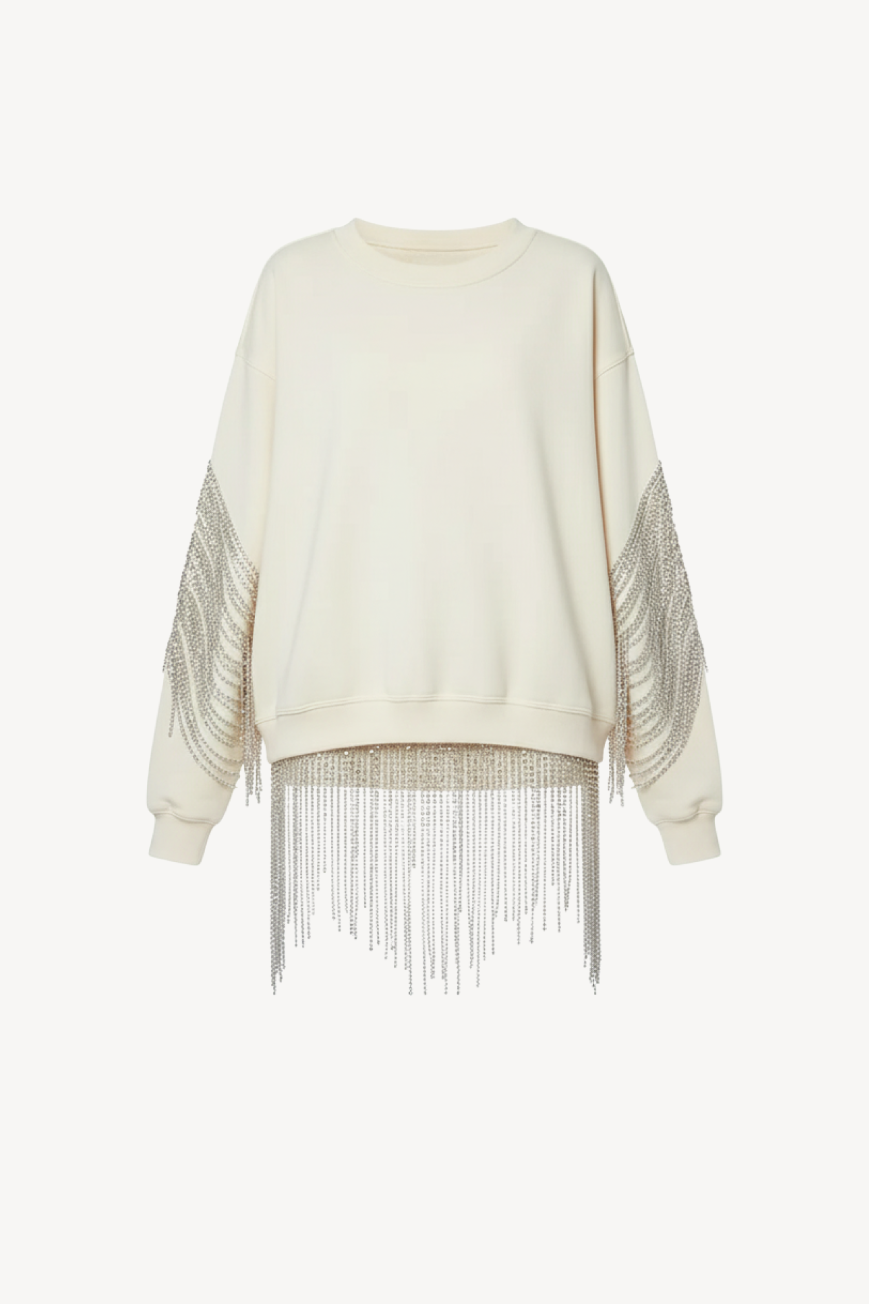 CRYSTAL FRINGE SWEATSHIRT
