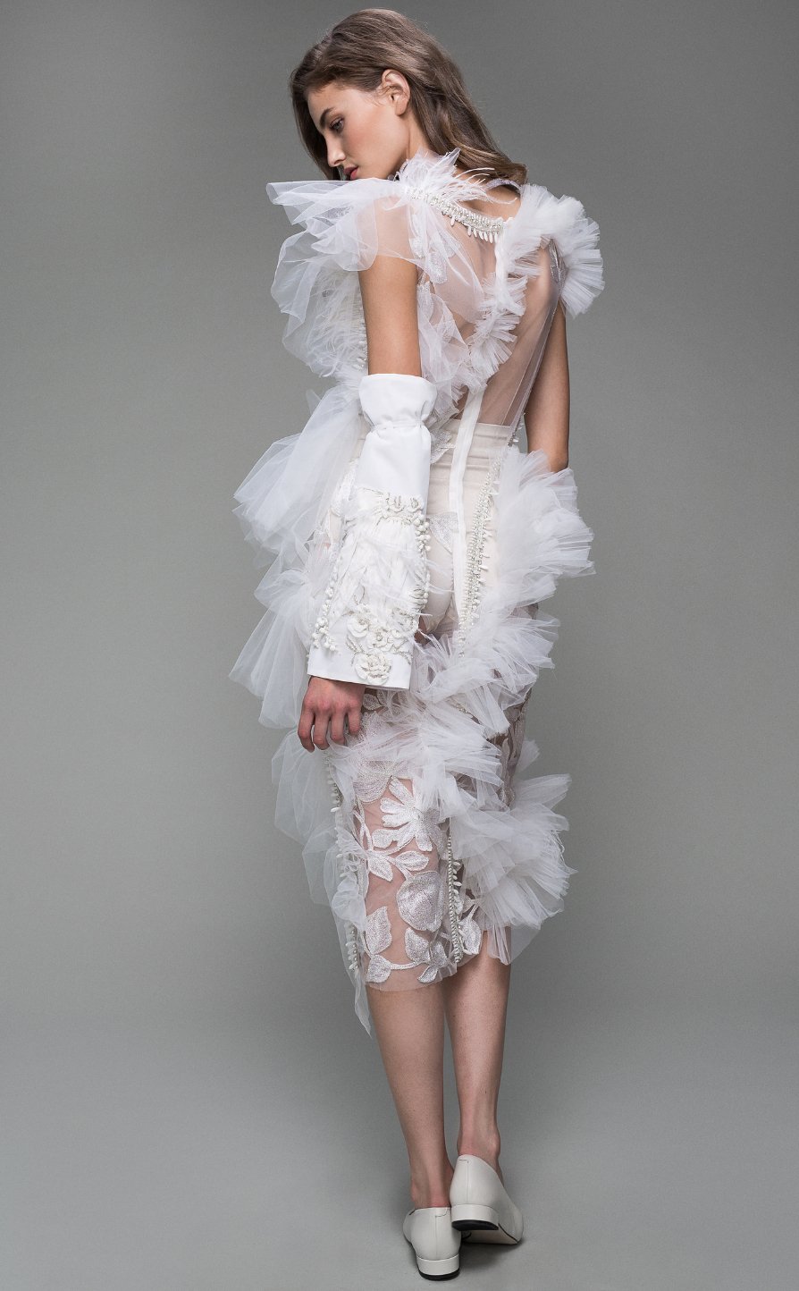 Ruffled lace dress - LOULOU