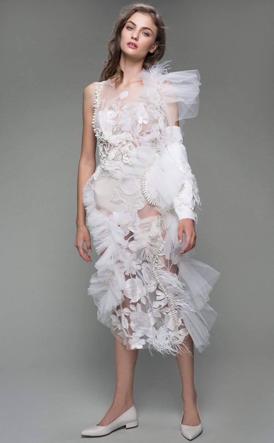 Ruffled lace dress - LOULOU