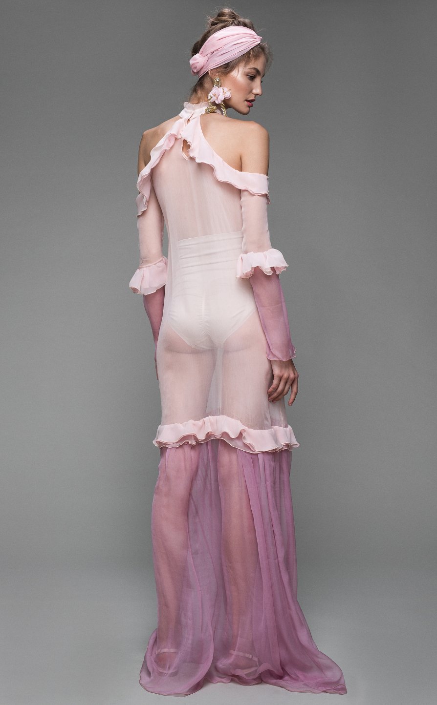 Silk chiffon sheer dress - LOULOU
