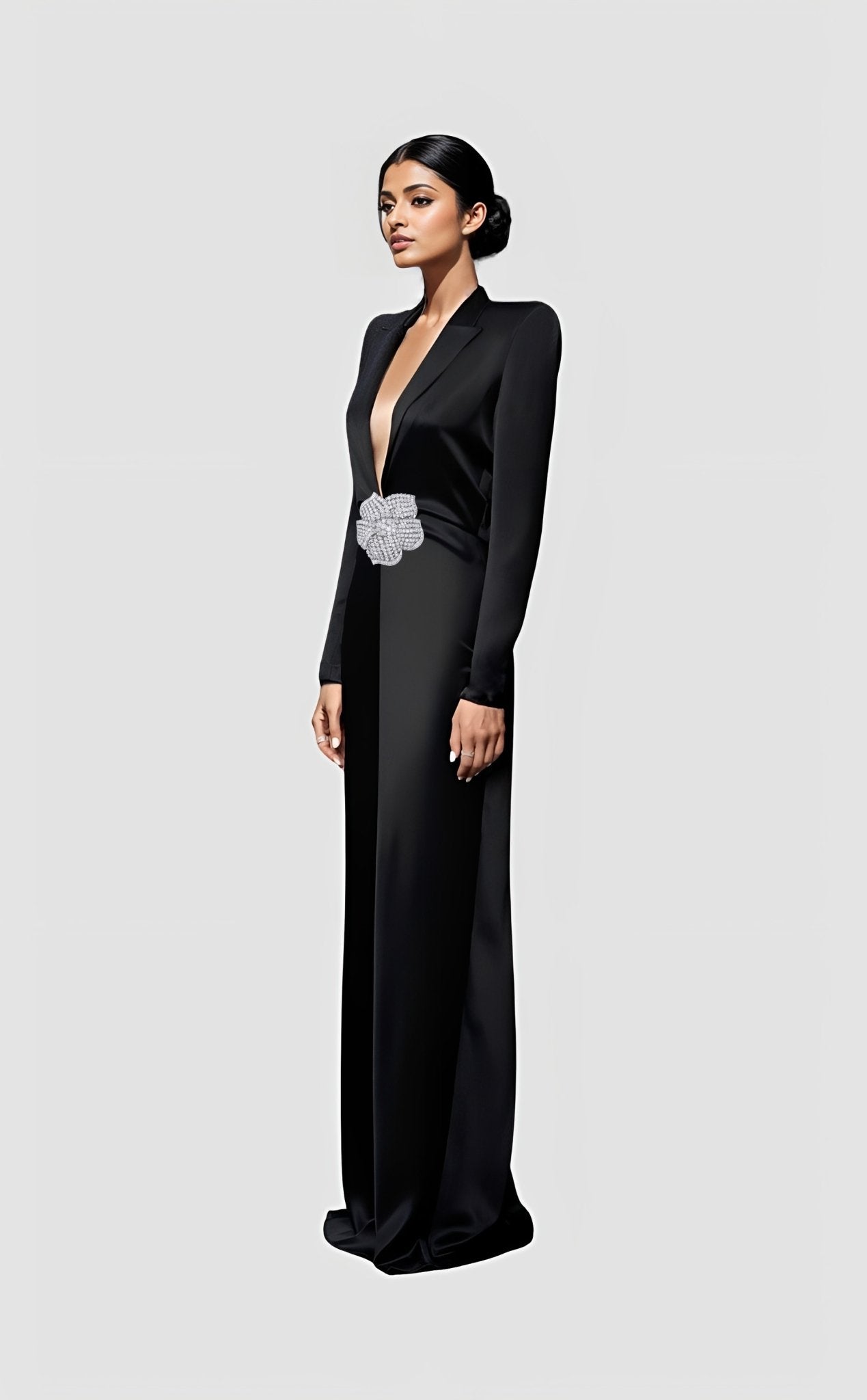Structured satin gown - LOULOU